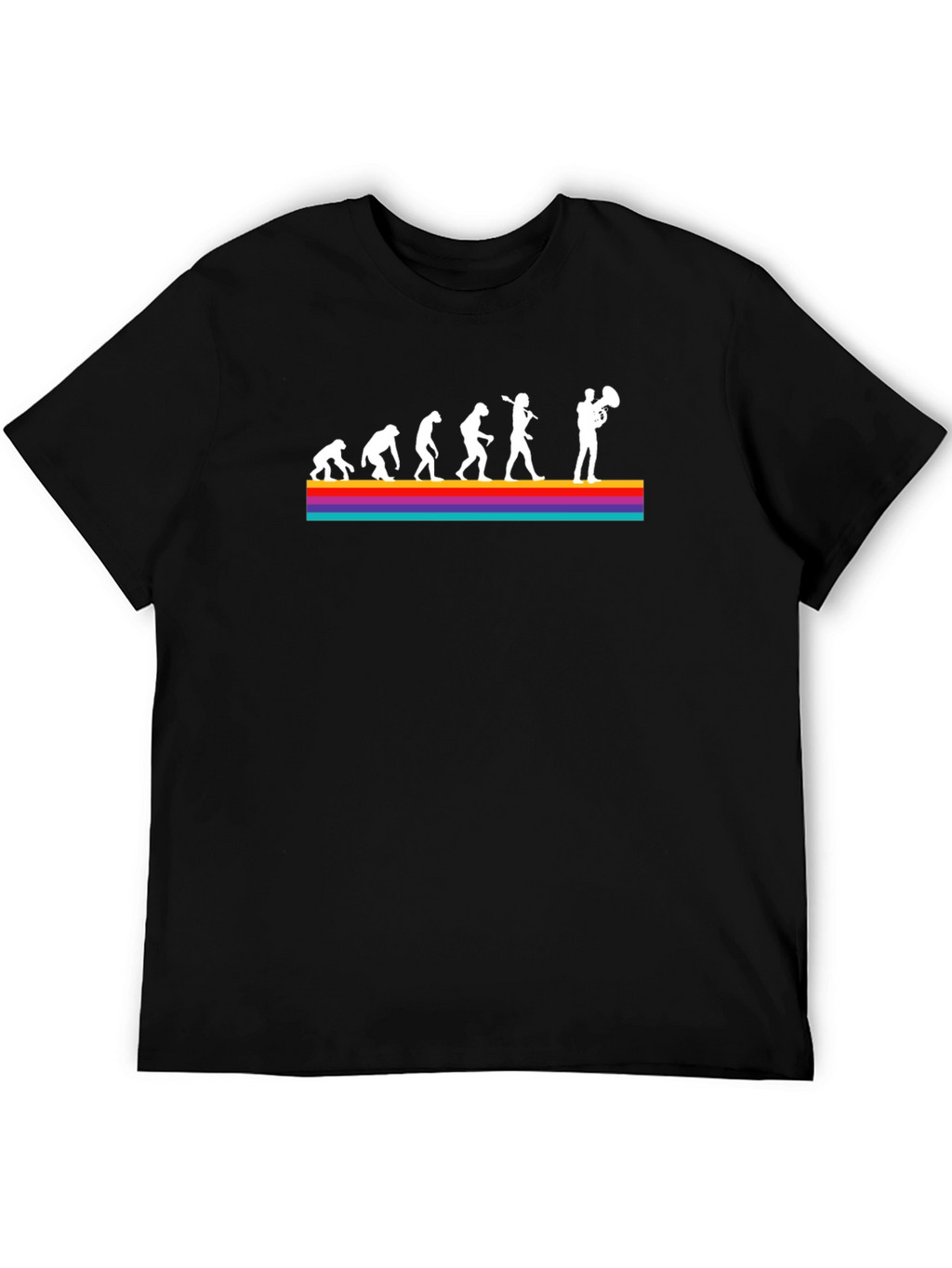 Evolution of Tuba Player Black T-Shirt
