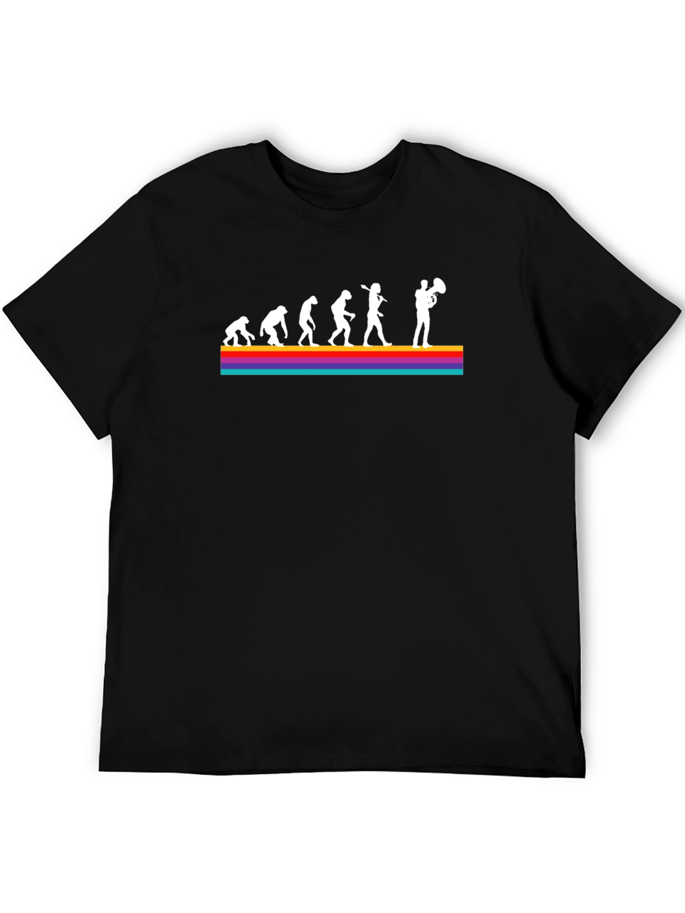 Evolution of Tuba Player Black T-Shirt
