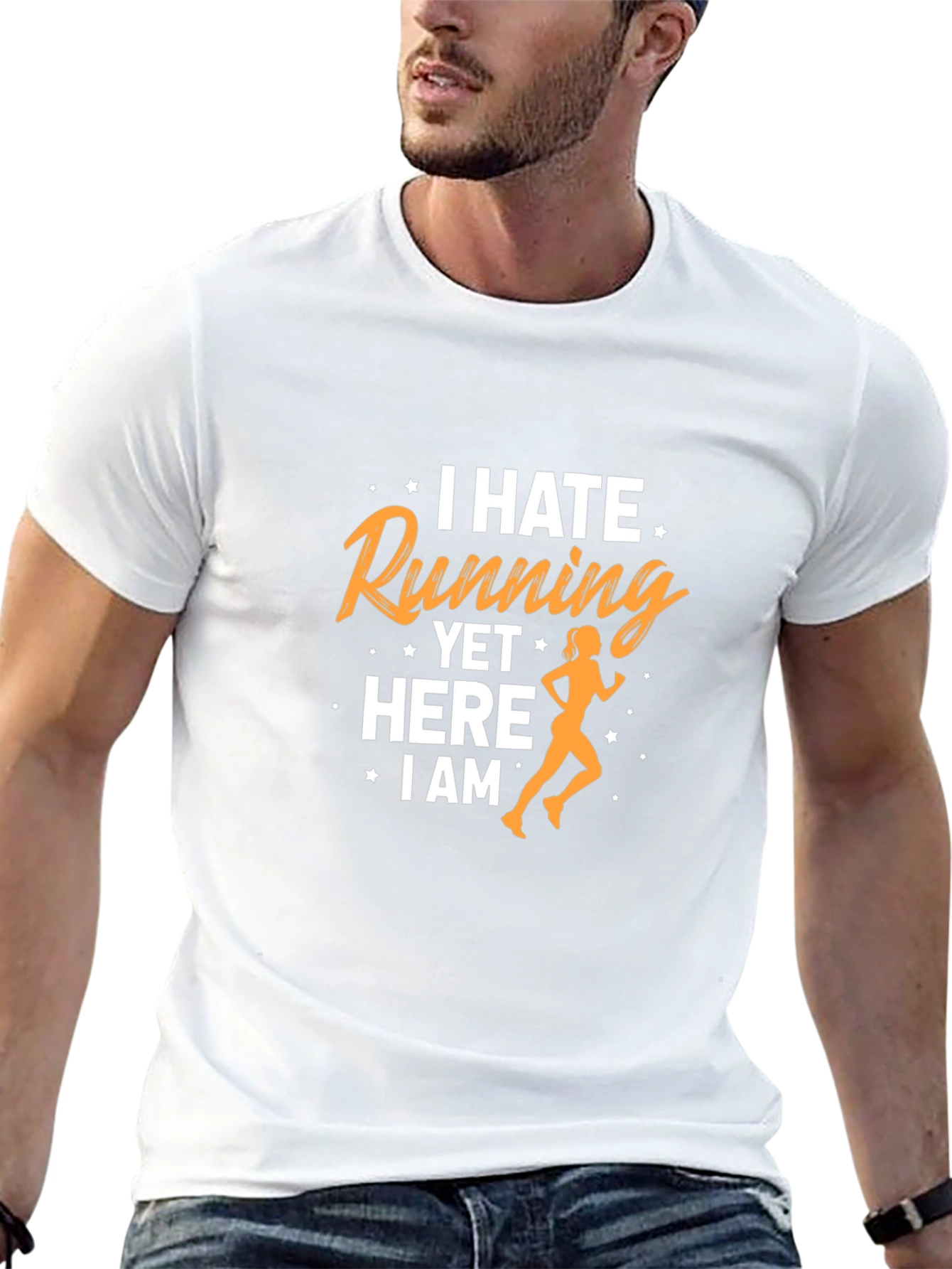 I Hate Running Funny Graphic Tee
