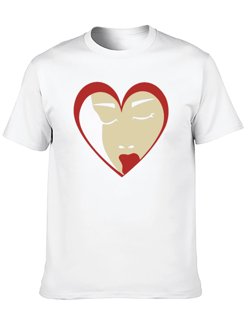 Heart Face Graphic Tee - Black T-Shirt