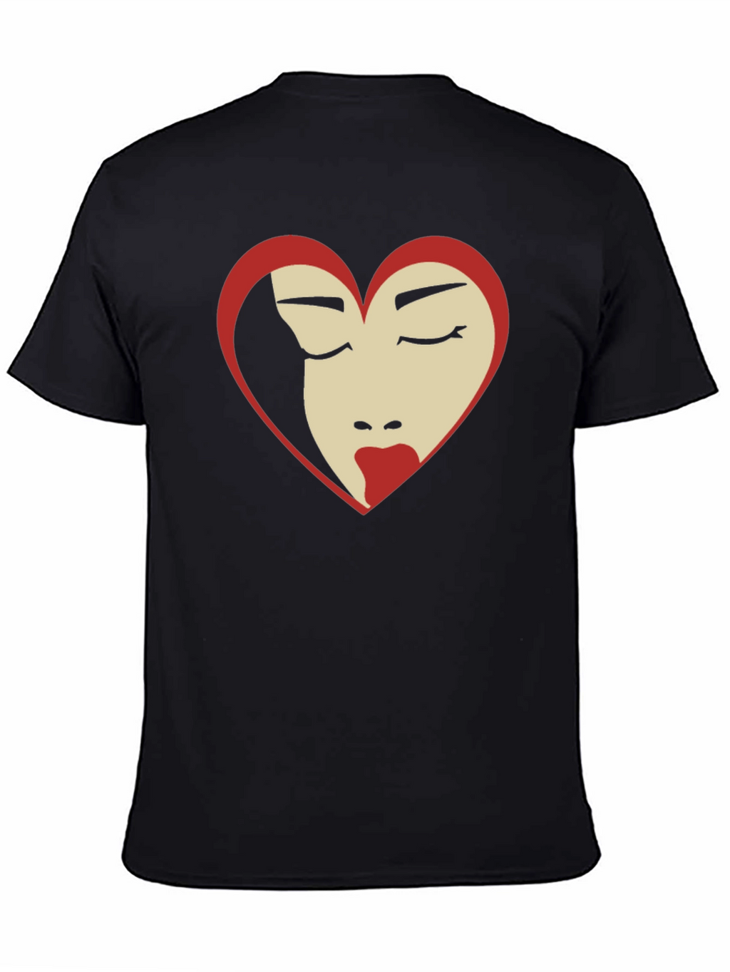 Heart Face Graphic Tee - Black T-Shirt