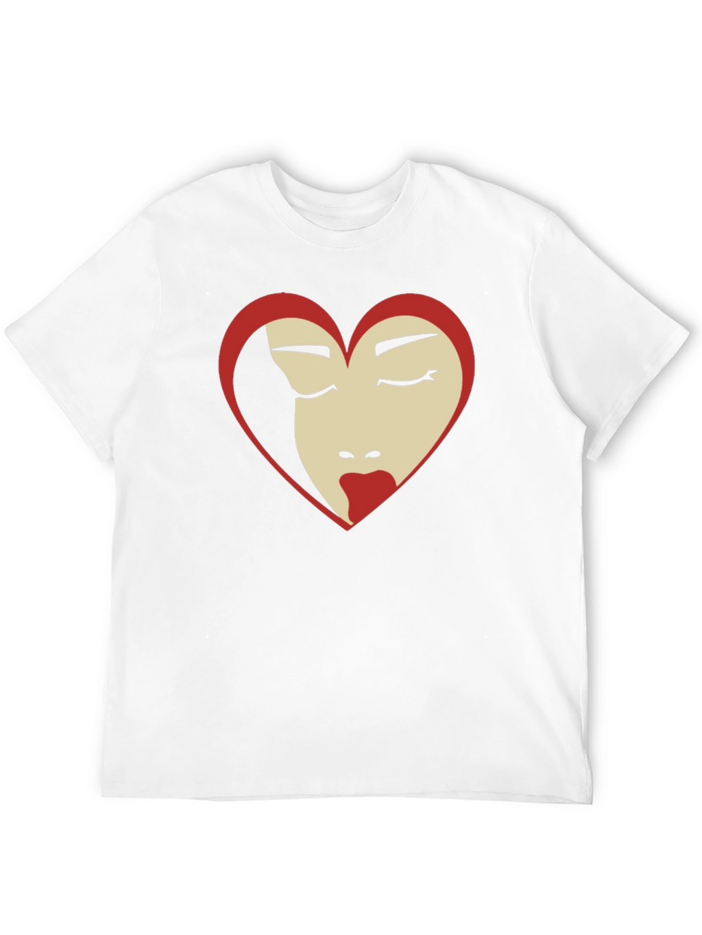 Heart Face Graphic Tee - Black T-Shirt