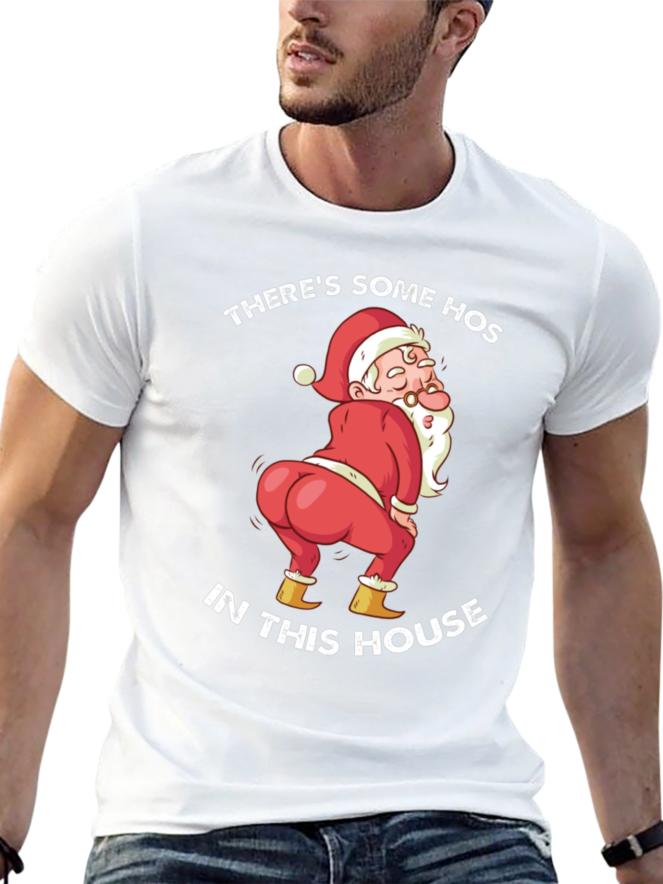 Funny Santa Twerk Black Graphic Tee