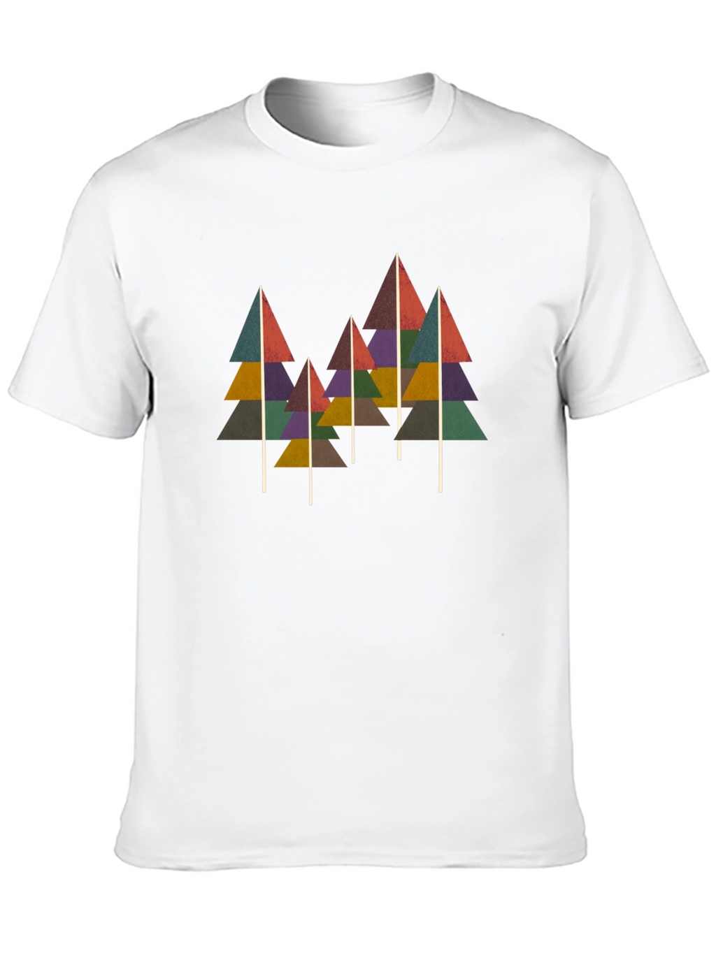 Geometric Tree Print Black T-Shirt