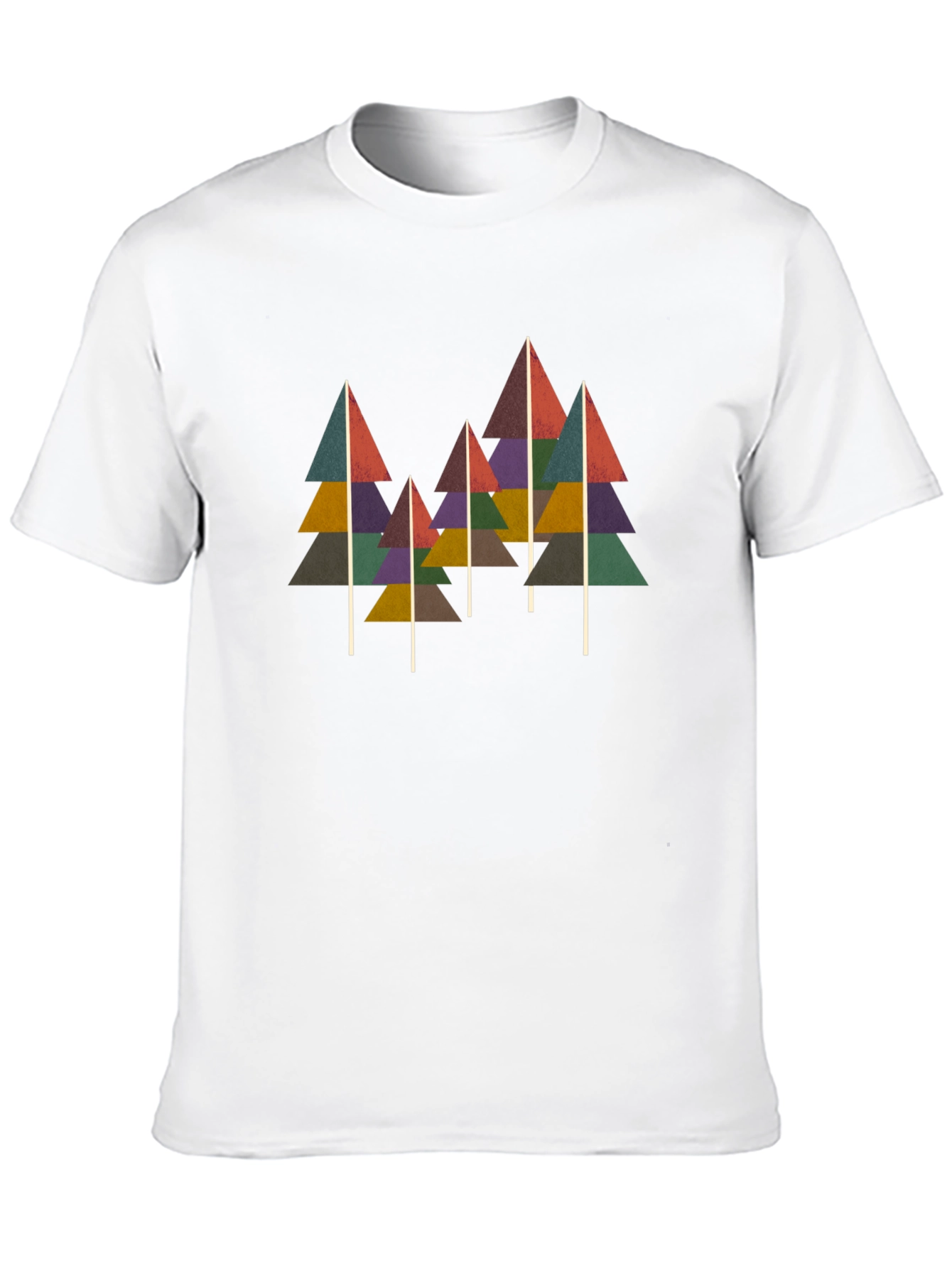 Geometric Tree Print Black T-Shirt