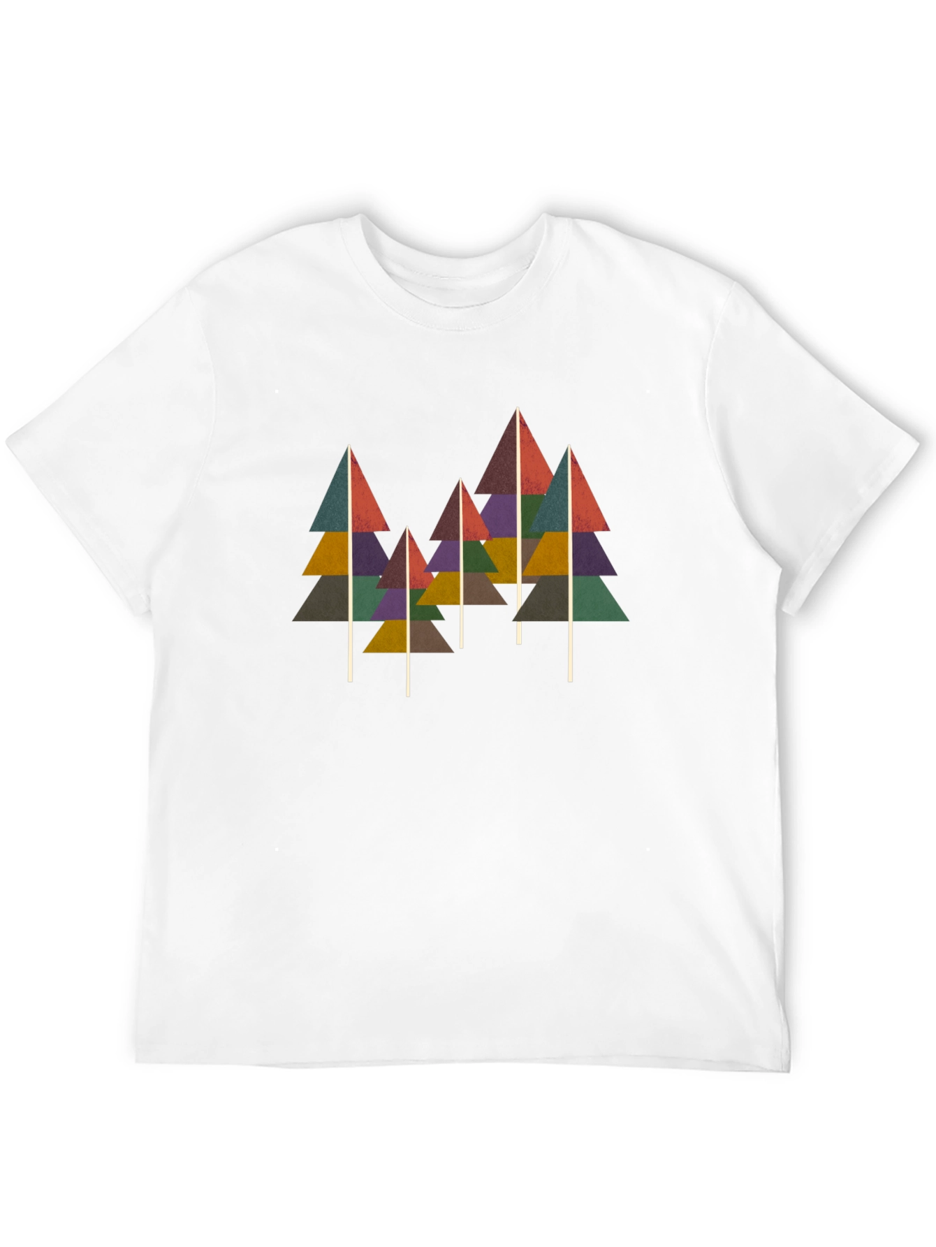 Geometric Tree Print Black T-Shirt