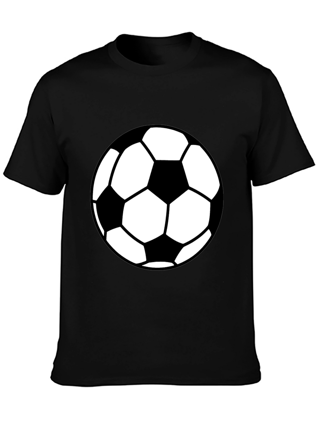 Soccer Ball Graphic Tee - Black Casual T-Shirt