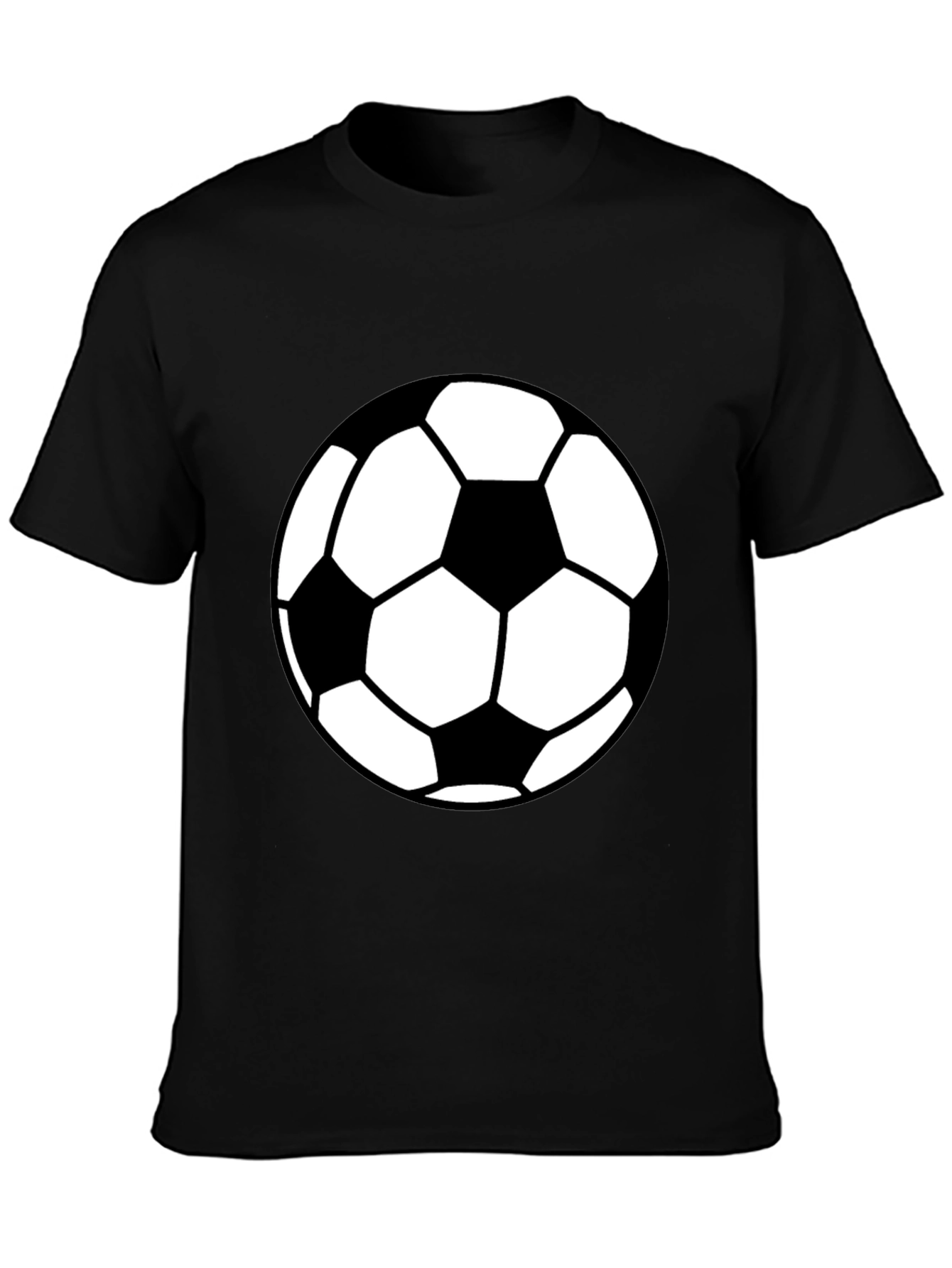 Soccer Ball Graphic Tee - Black Casual T-Shirt