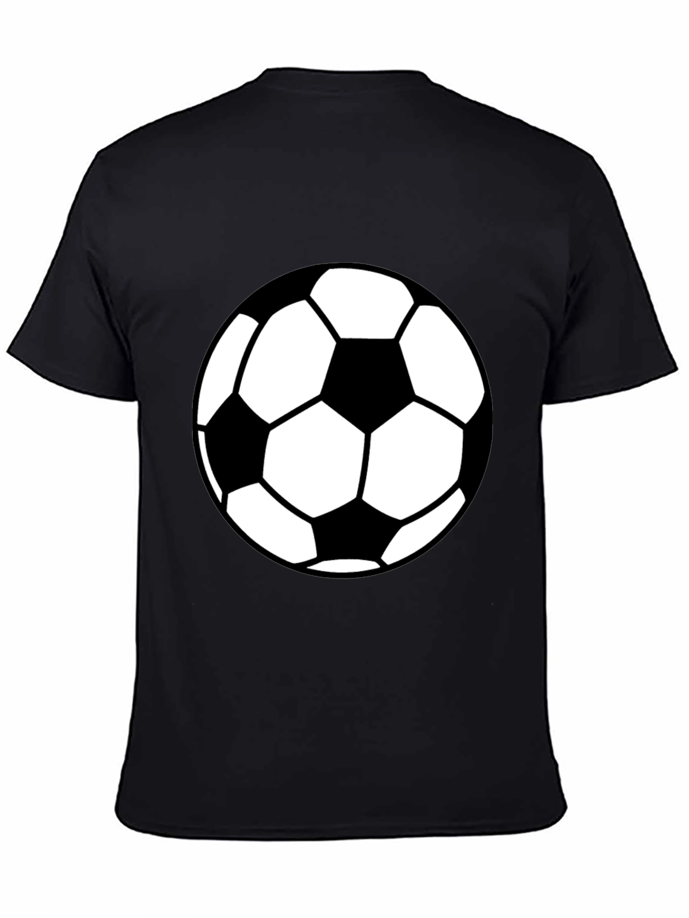 Soccer Ball Graphic Tee - Black Casual T-Shirt