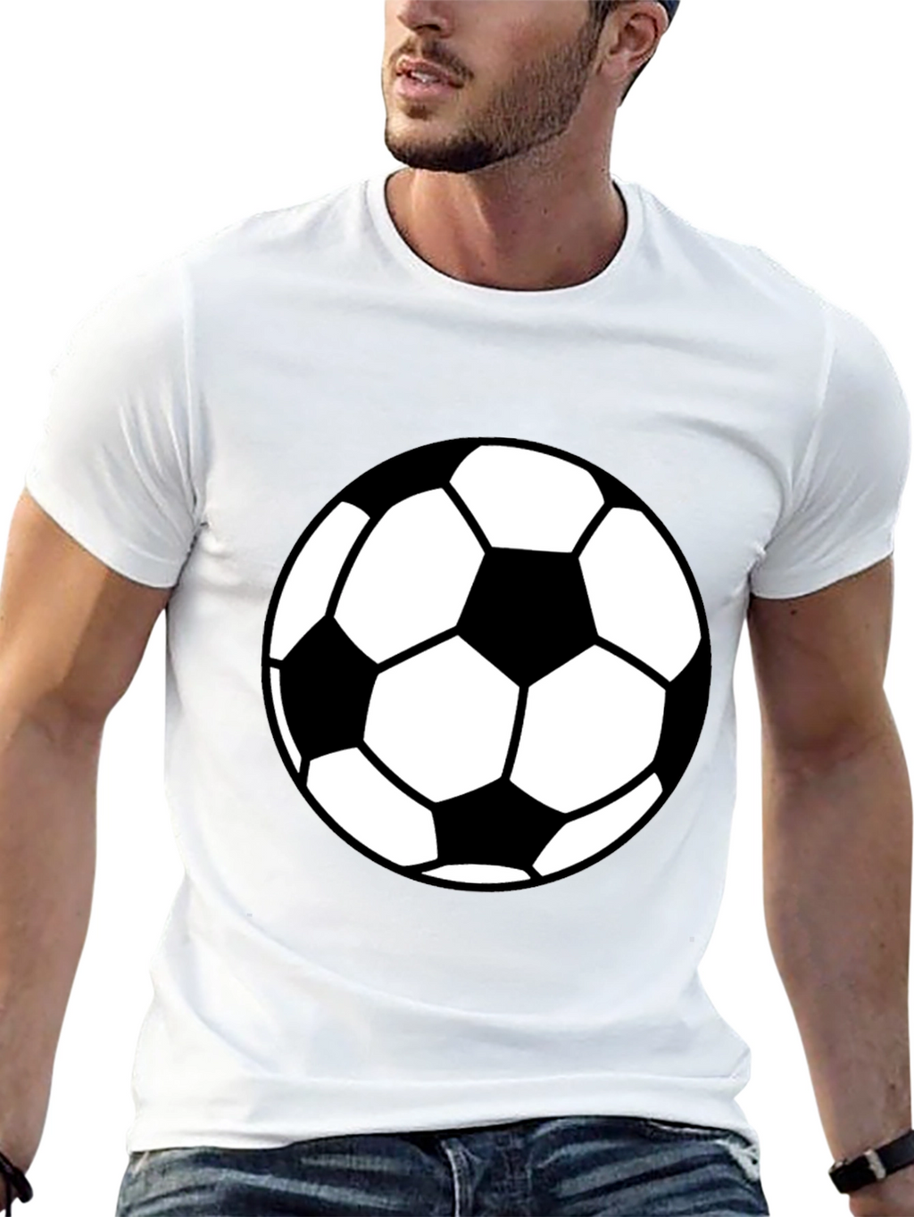 Soccer Ball Graphic Tee - Black Casual T-Shirt