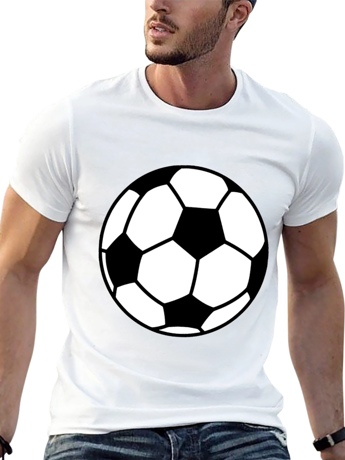 Soccer Ball Graphic Tee - Black Casual T-Shirt