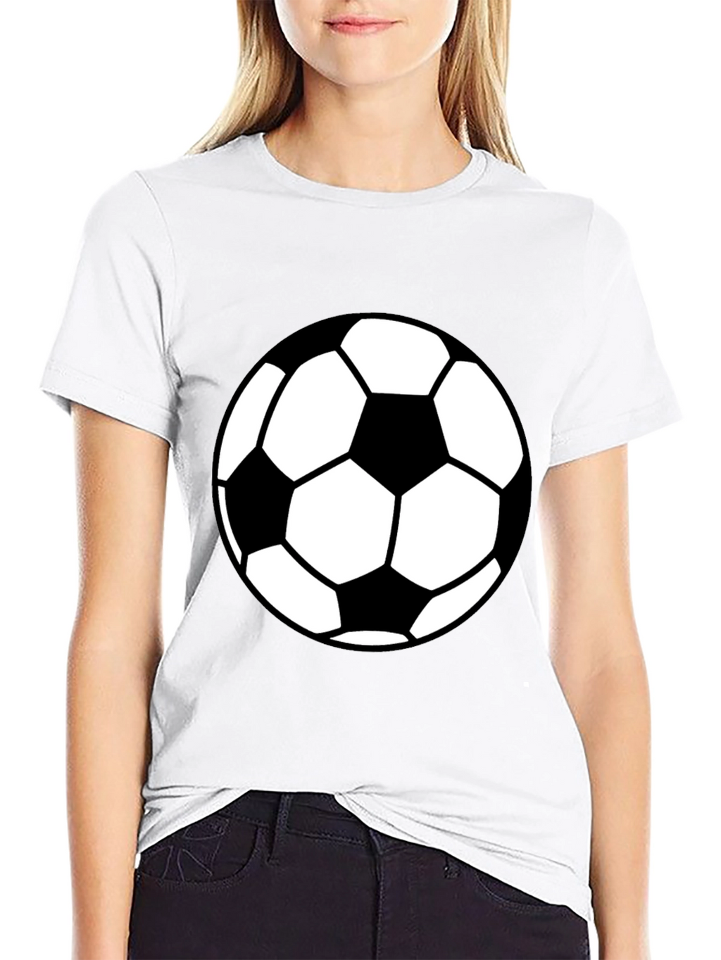 Soccer Ball Graphic Tee - Black Casual T-Shirt