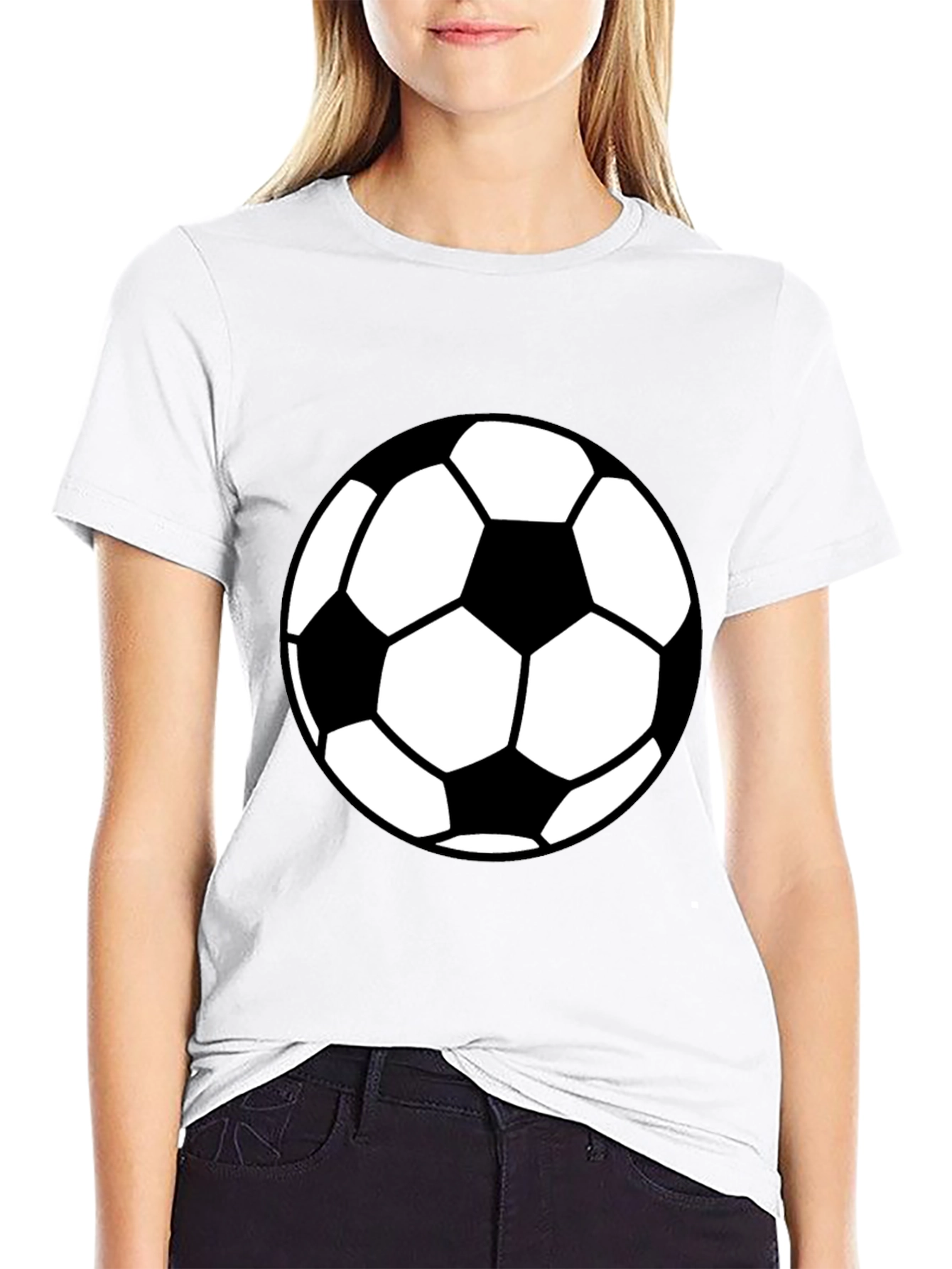 Soccer Ball Graphic Tee - Black Casual T-Shirt