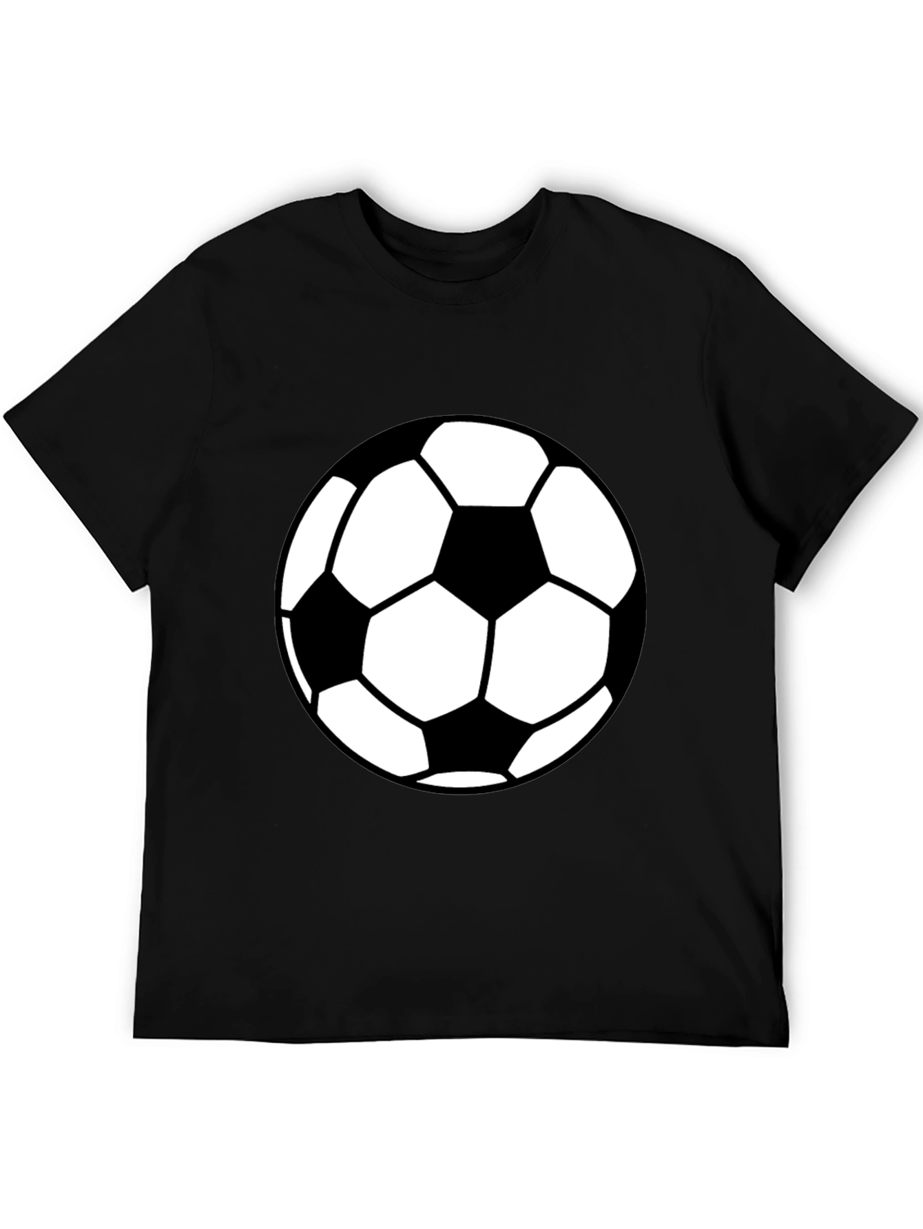 Soccer Ball Graphic Tee - Black Casual T-Shirt
