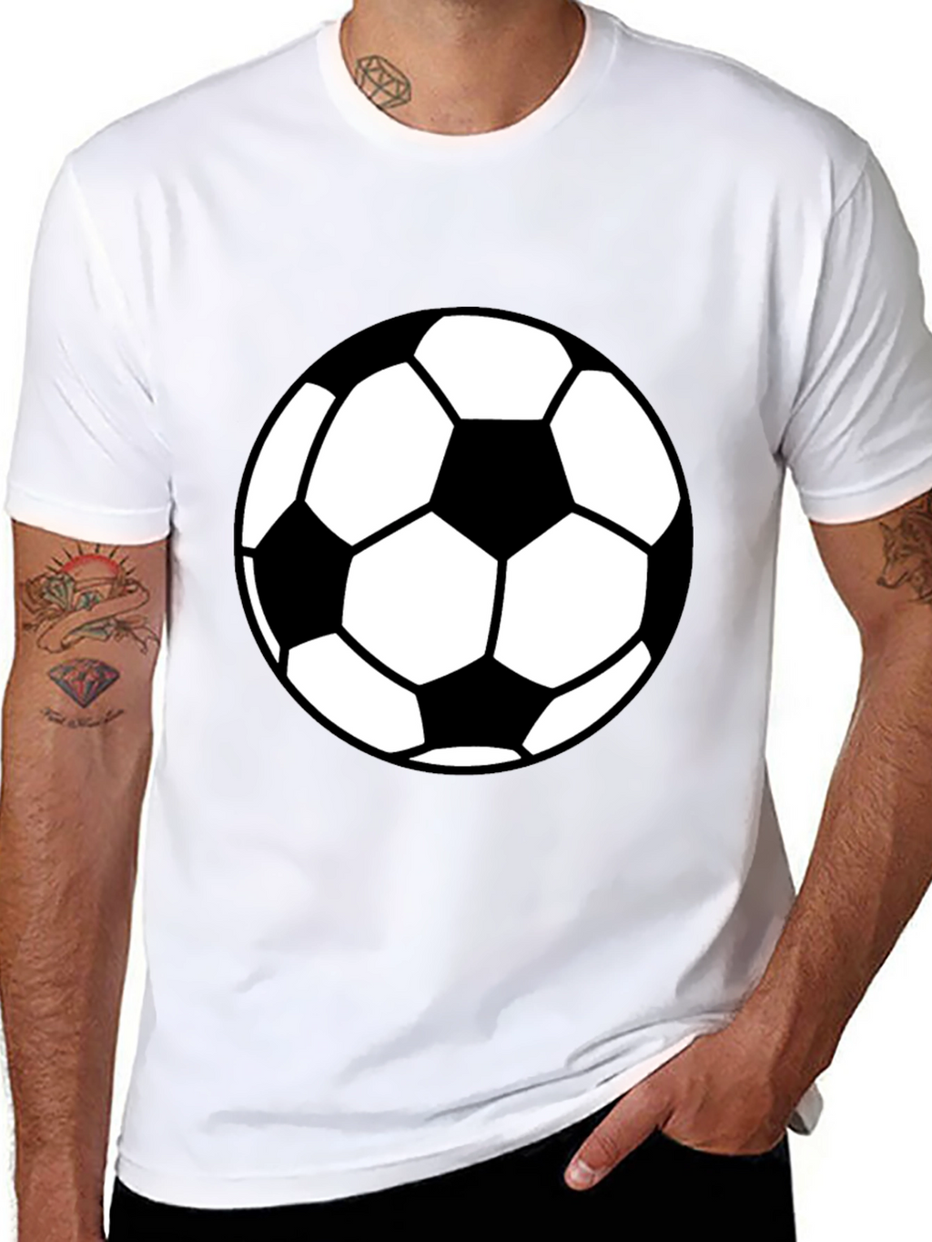 Soccer Ball Graphic Tee - Black Casual T-Shirt