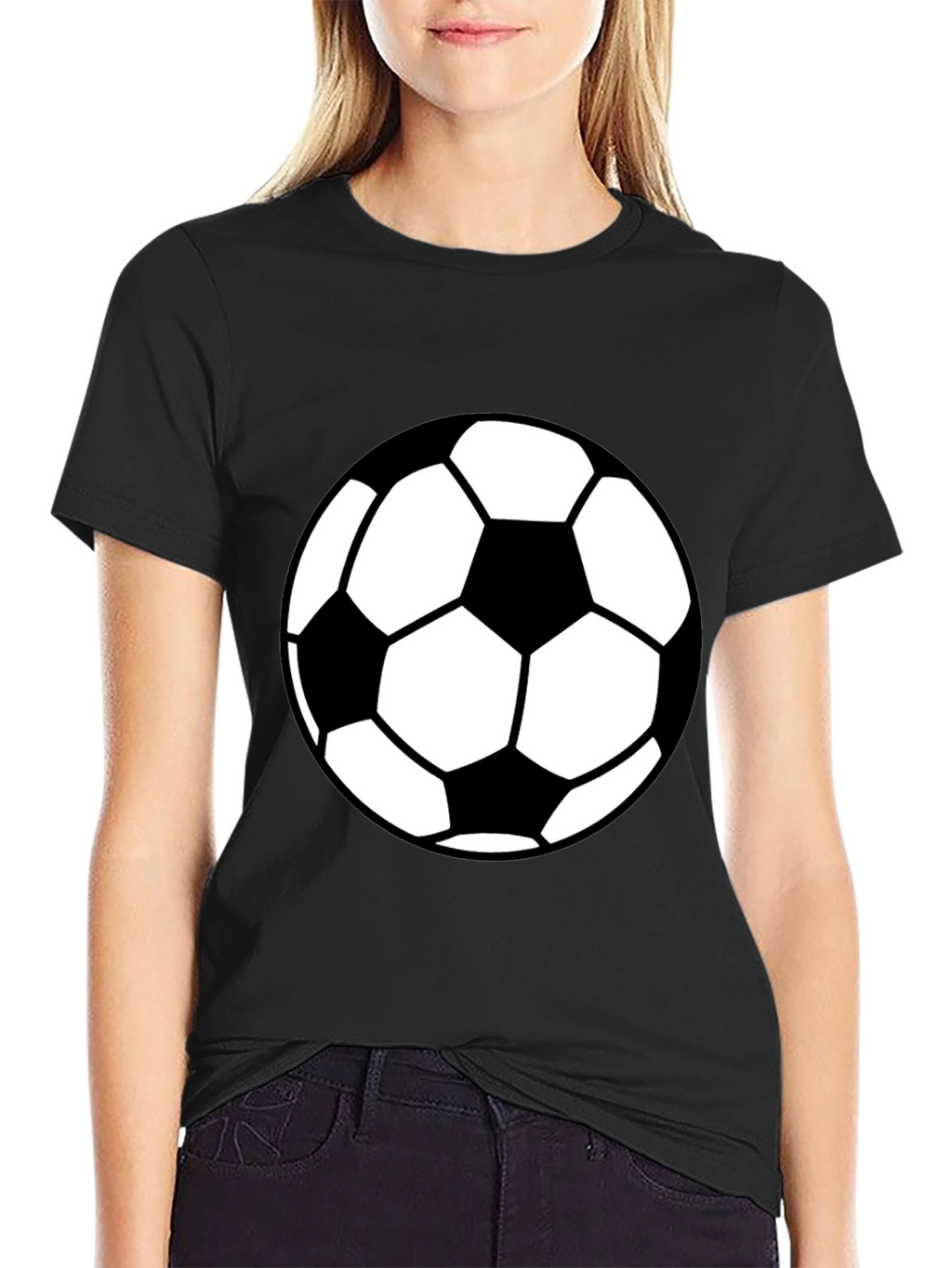 Soccer Ball Graphic Tee - Black Casual T-Shirt