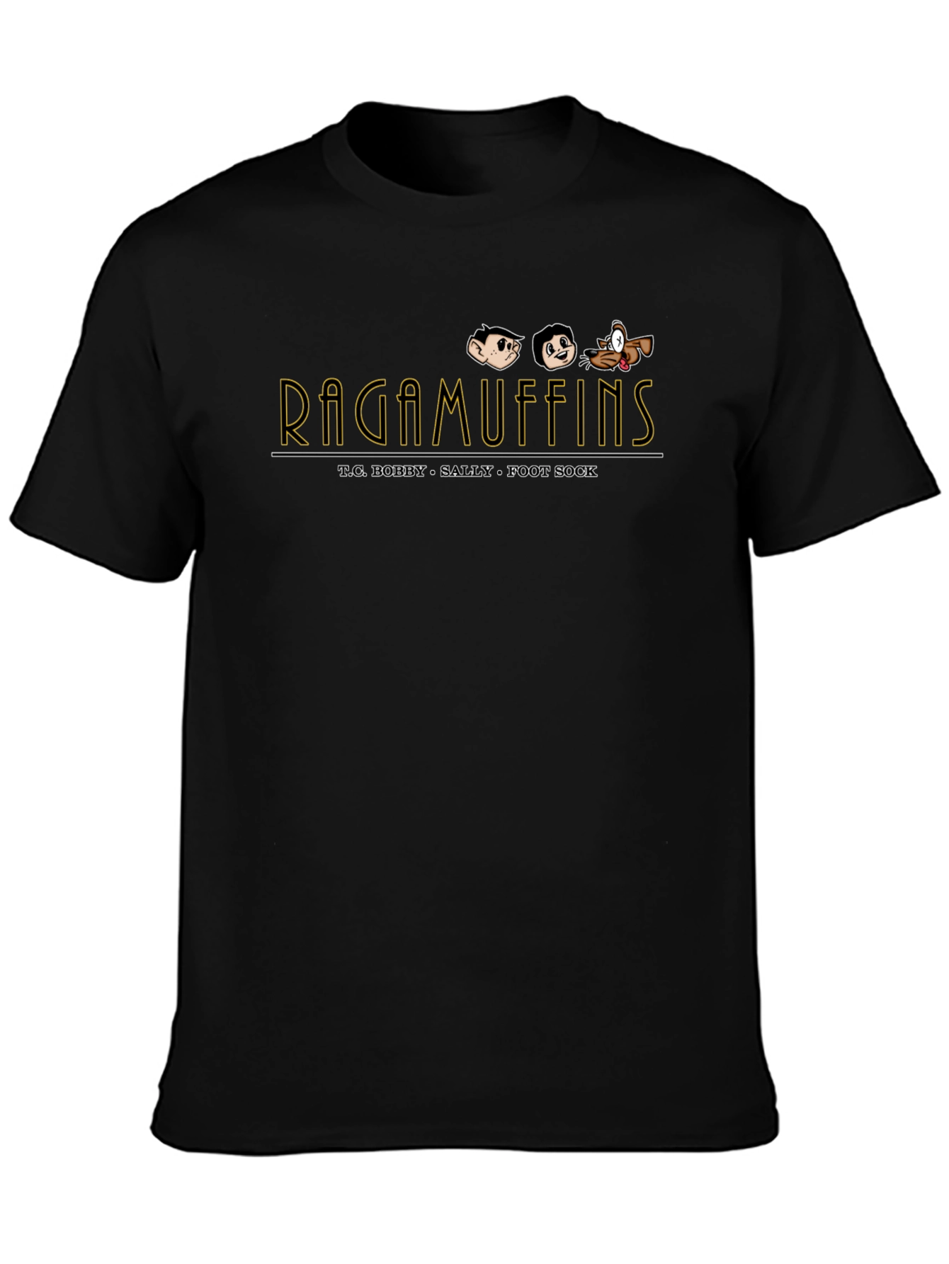 Ragamuffins T.C. Bobby Sally Foot Sock Black T-Shirt