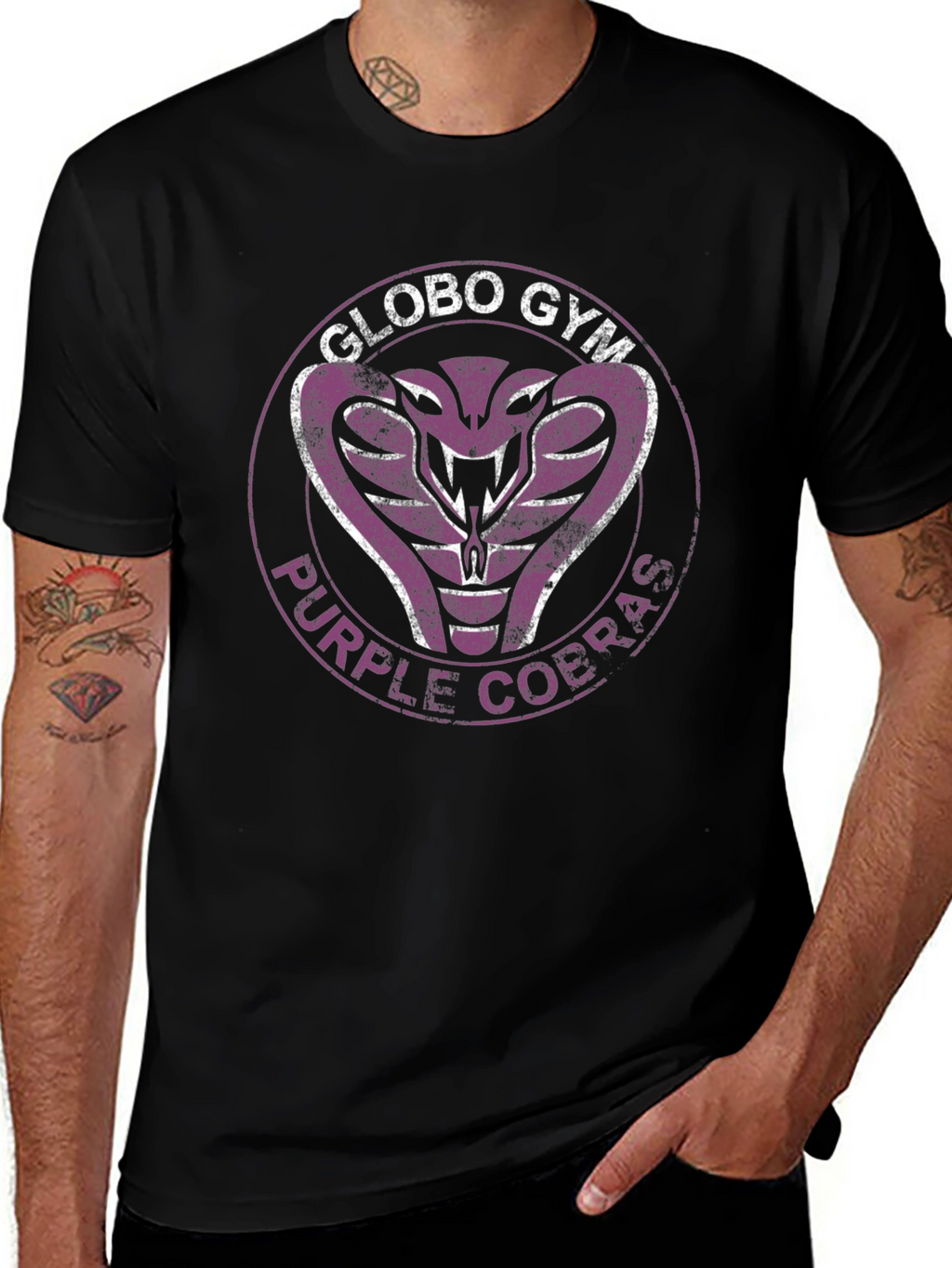 Globo Gym Purple Cobras T-Shirt - Black