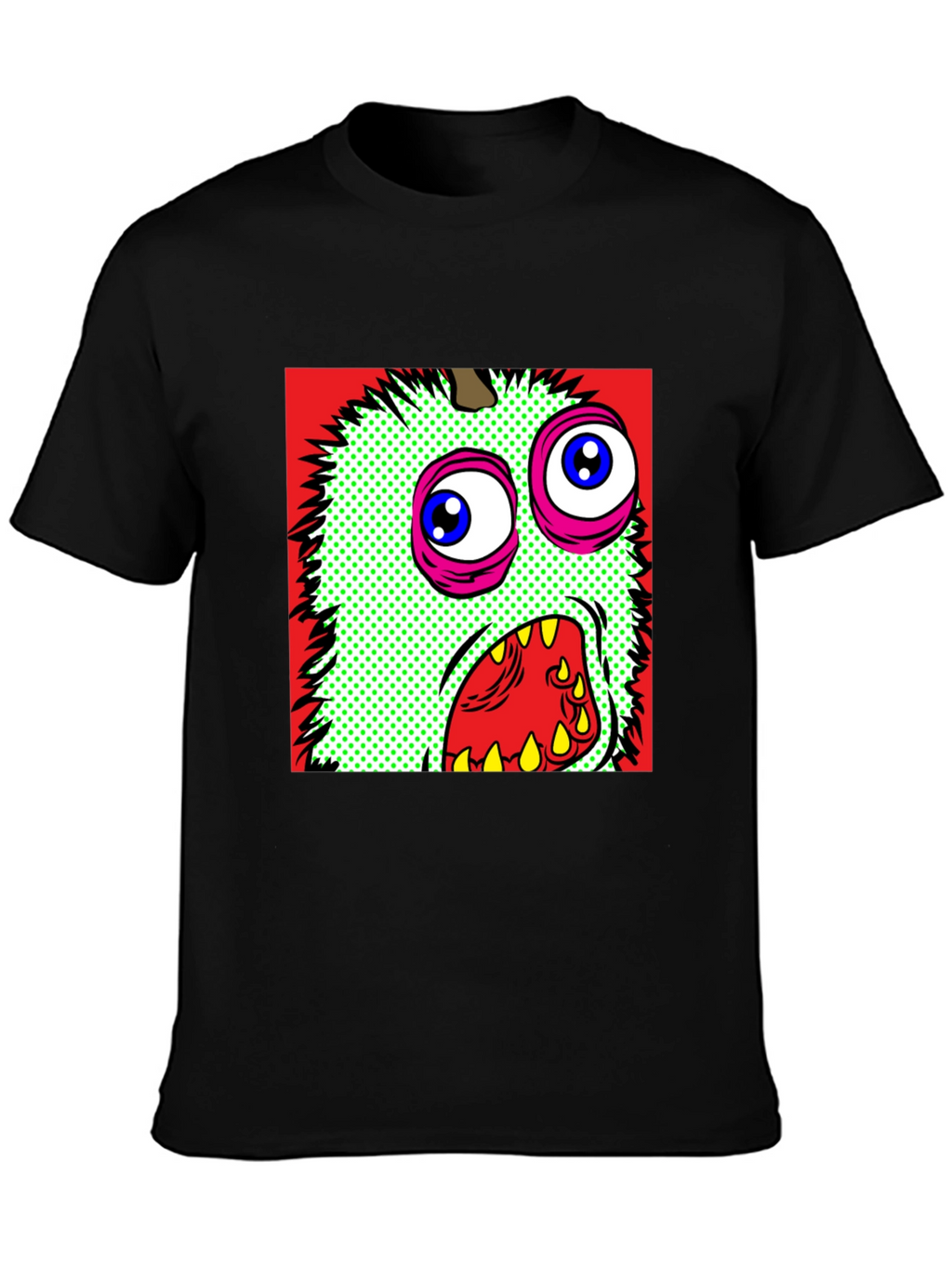 Monster Graphic Print Black Crew Neck T-Shirt