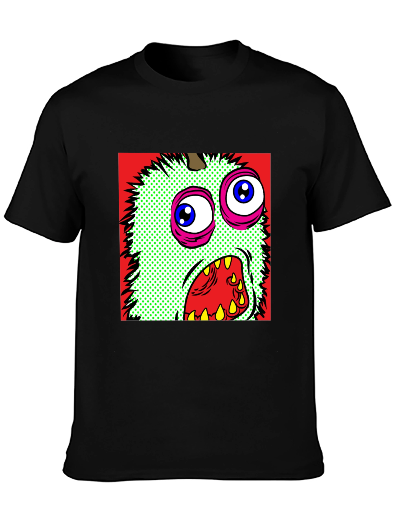 Monster Graphic Print Black Crew Neck T-Shirt