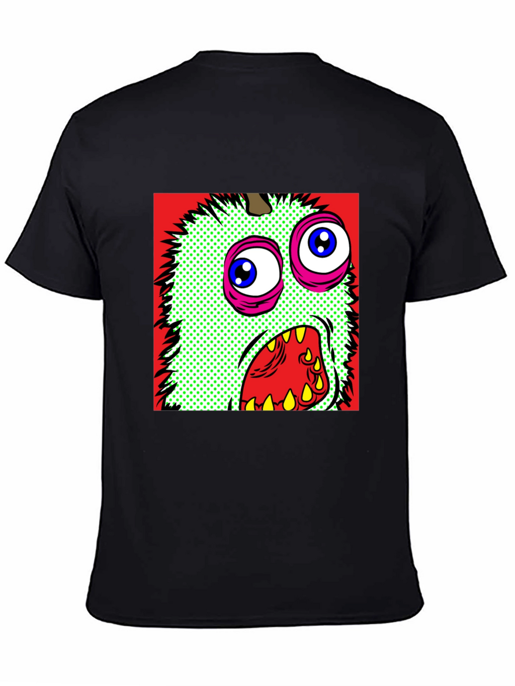 Monster Graphic Print Black Crew Neck T-Shirt