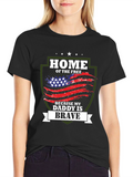Home of the Free Brave Daddy Graphic Tee