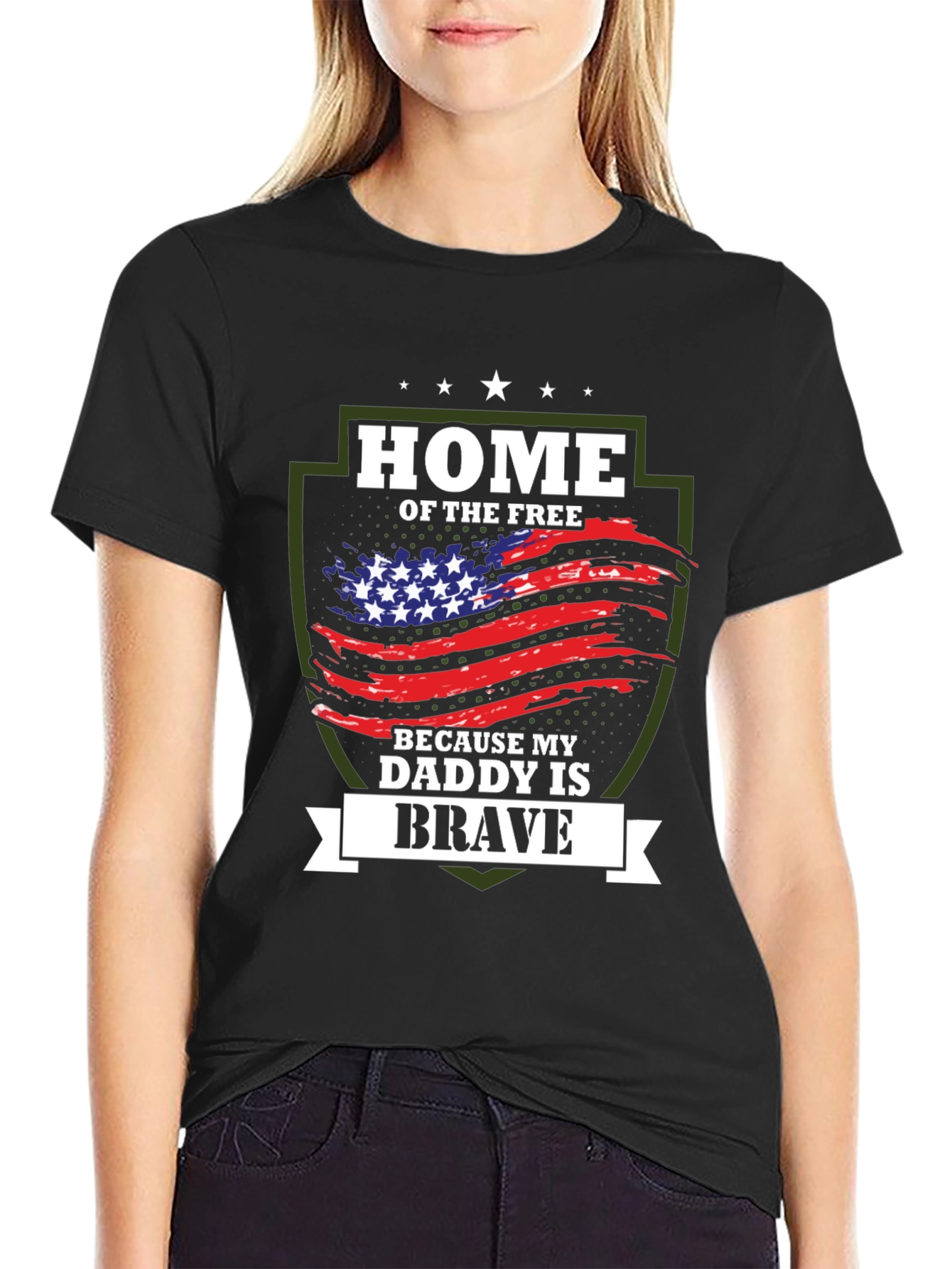 Home of the Free Brave Daddy Graphic Tee
