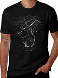 Abstract Graphic Tee - Black Cotton T-Shirt