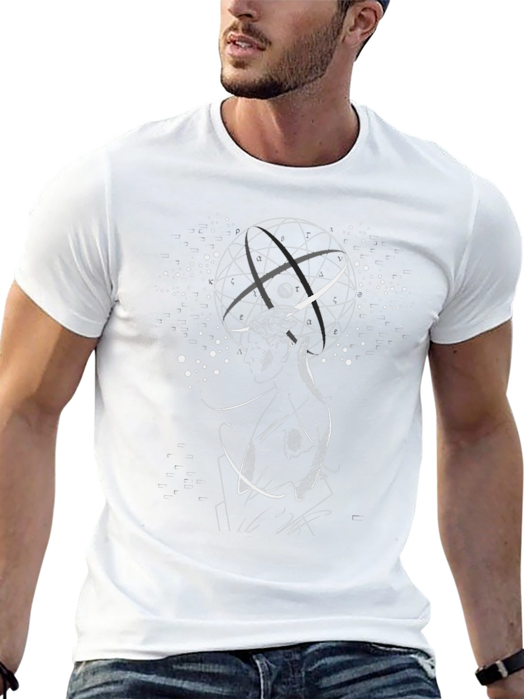 Abstract Graphic Tee - Black Cotton T-Shirt