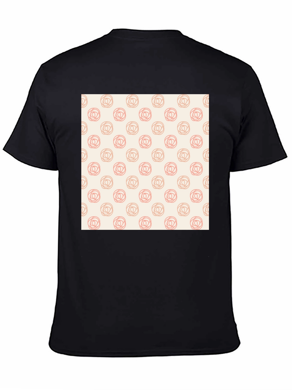 Stylish Black Tee with Floral Rose Pattern