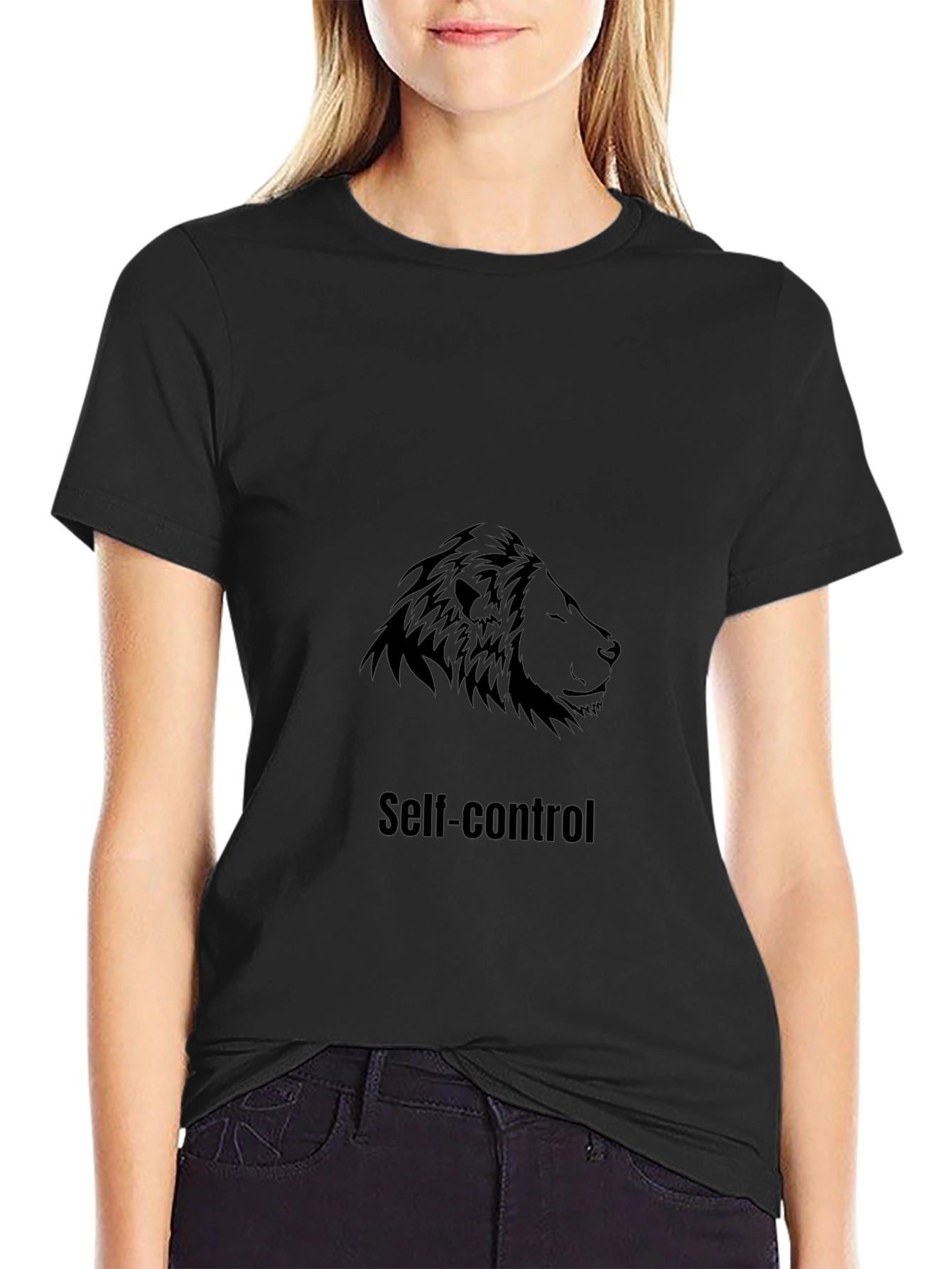 Lion Self-Control Black T-Shirt
