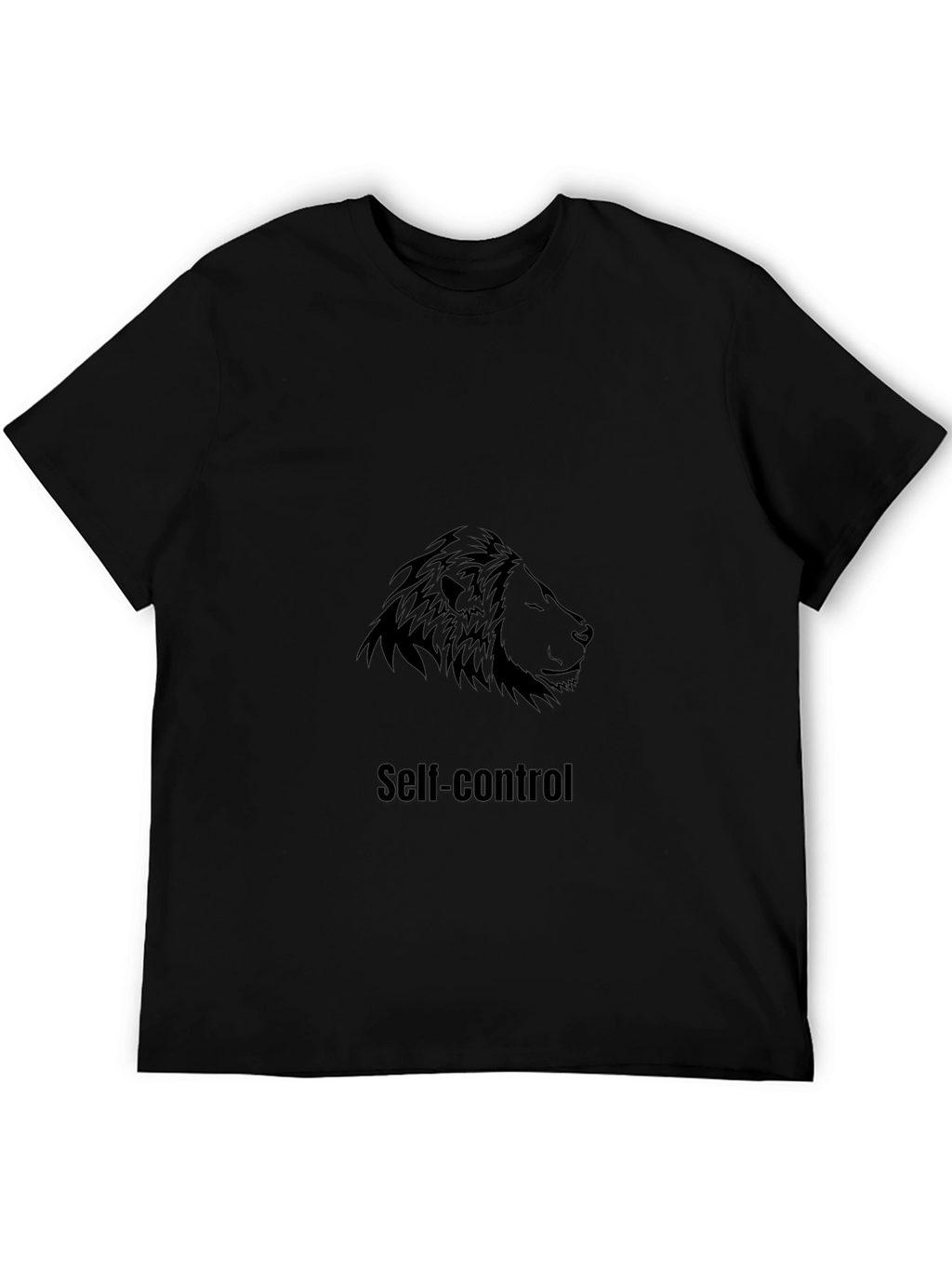 Lion Self-Control Black T-Shirt