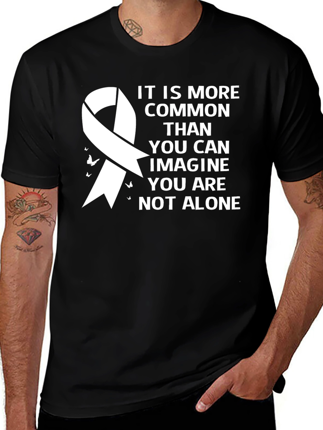 Awareness Ribbon Graphic Tee - You Are Not Alone