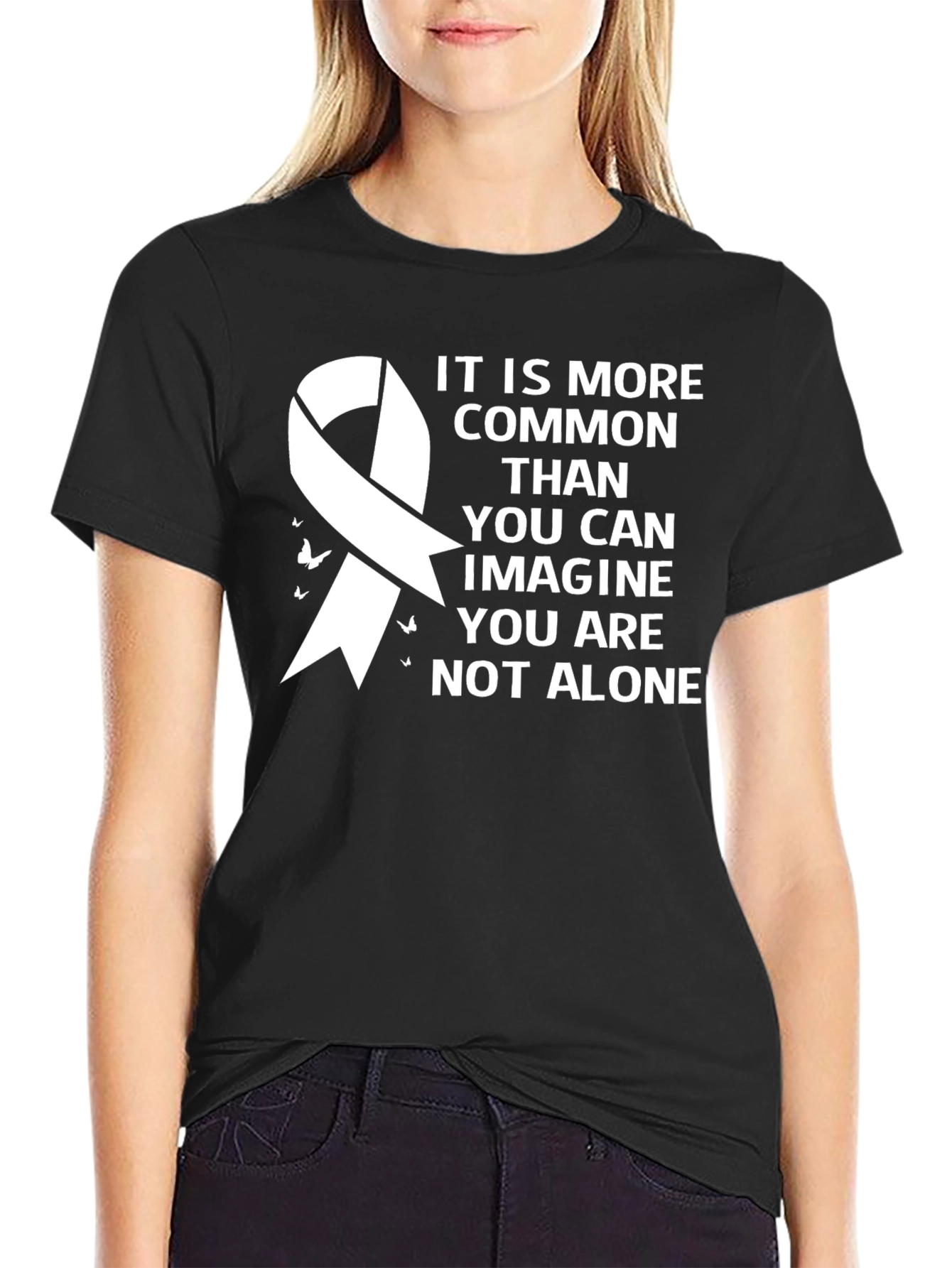 Awareness Ribbon Graphic Tee - You Are Not Alone