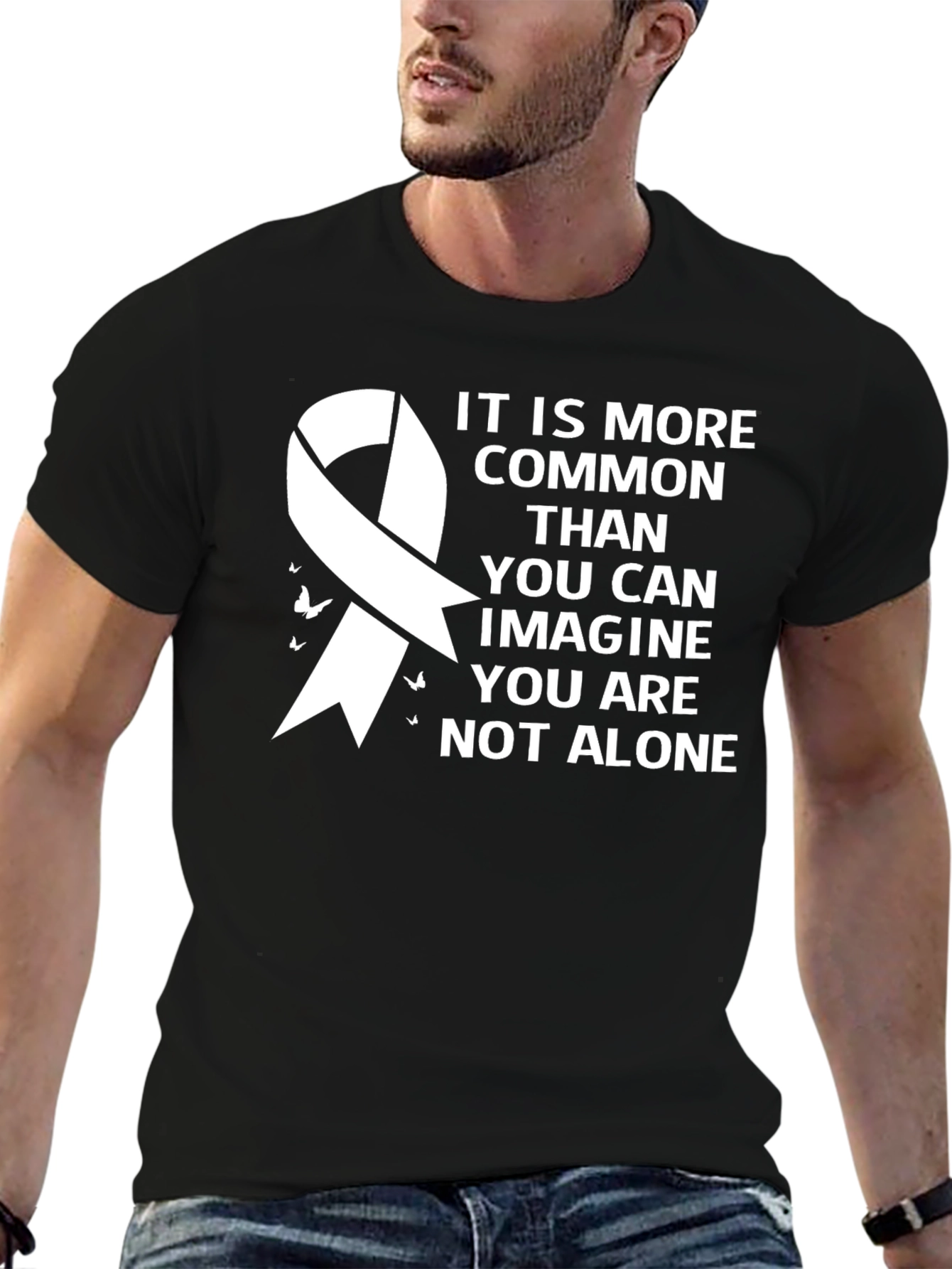 Awareness Ribbon Graphic Tee - You Are Not Alone