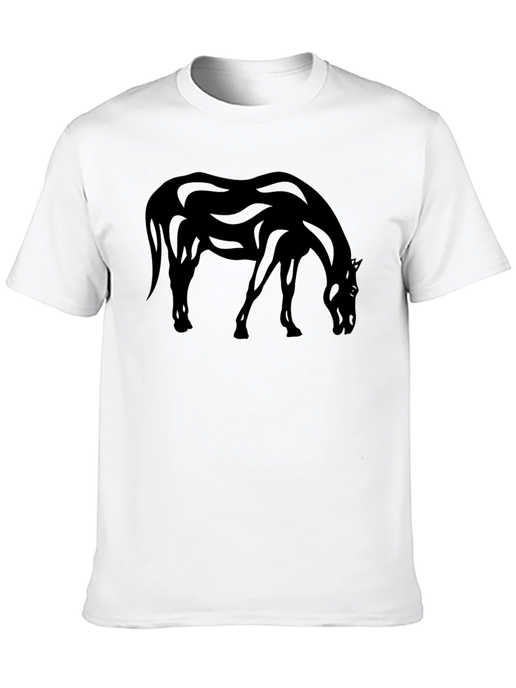 Black Horse Graphic Tee - Mens Casual T-Shirt