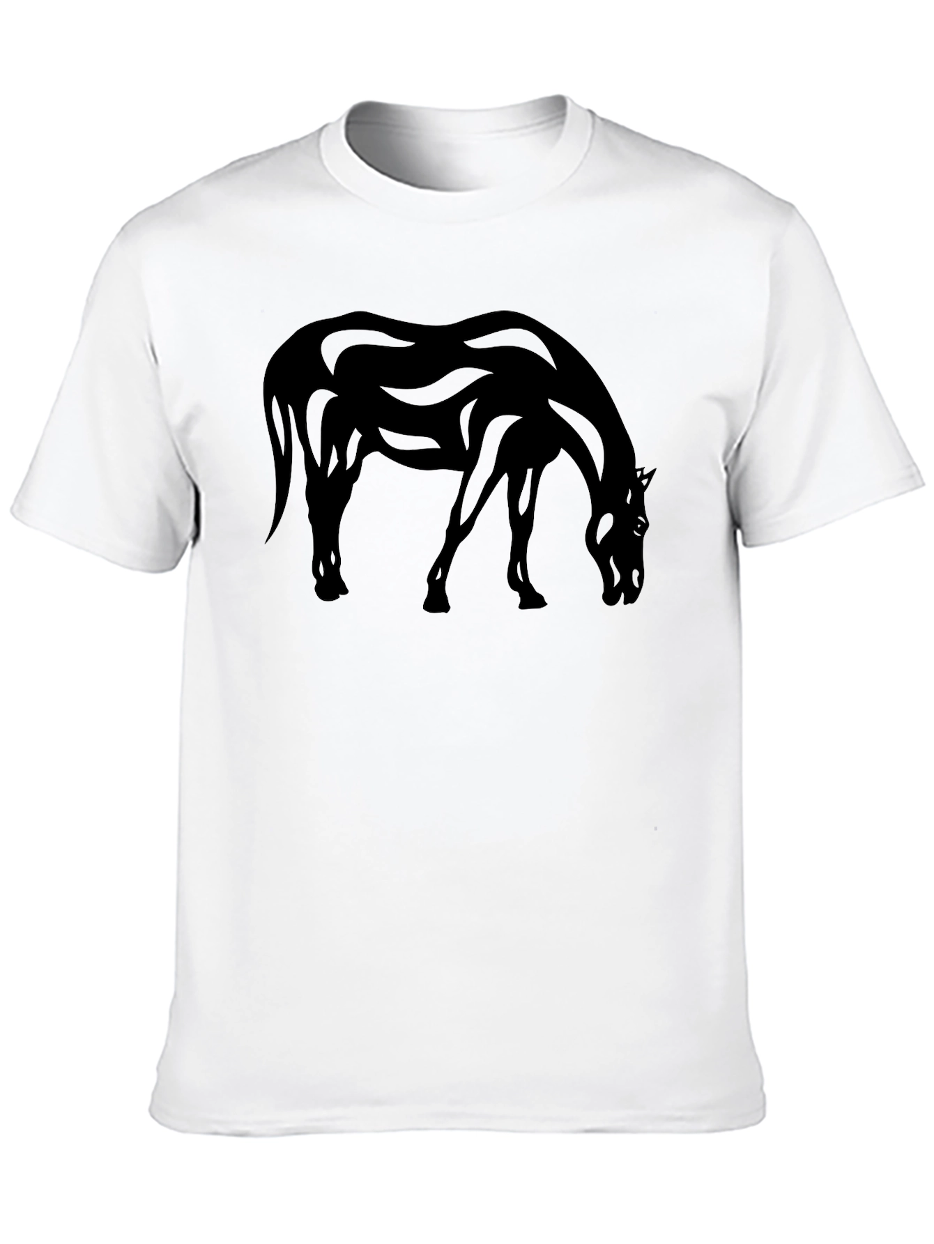 Black Horse Graphic Tee - Mens Casual T-Shirt