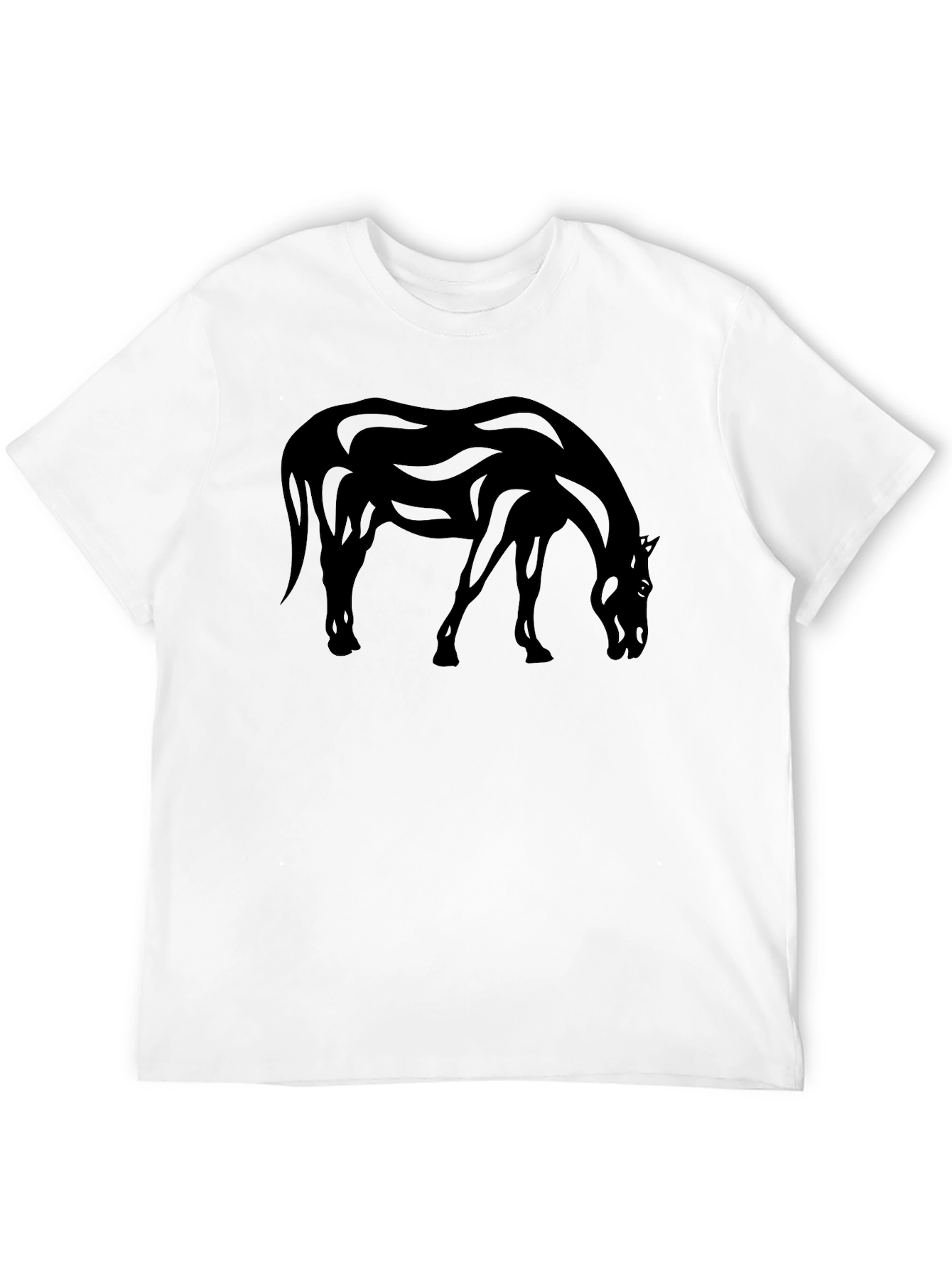 Black Horse Graphic Tee - Mens Casual T-Shirt
