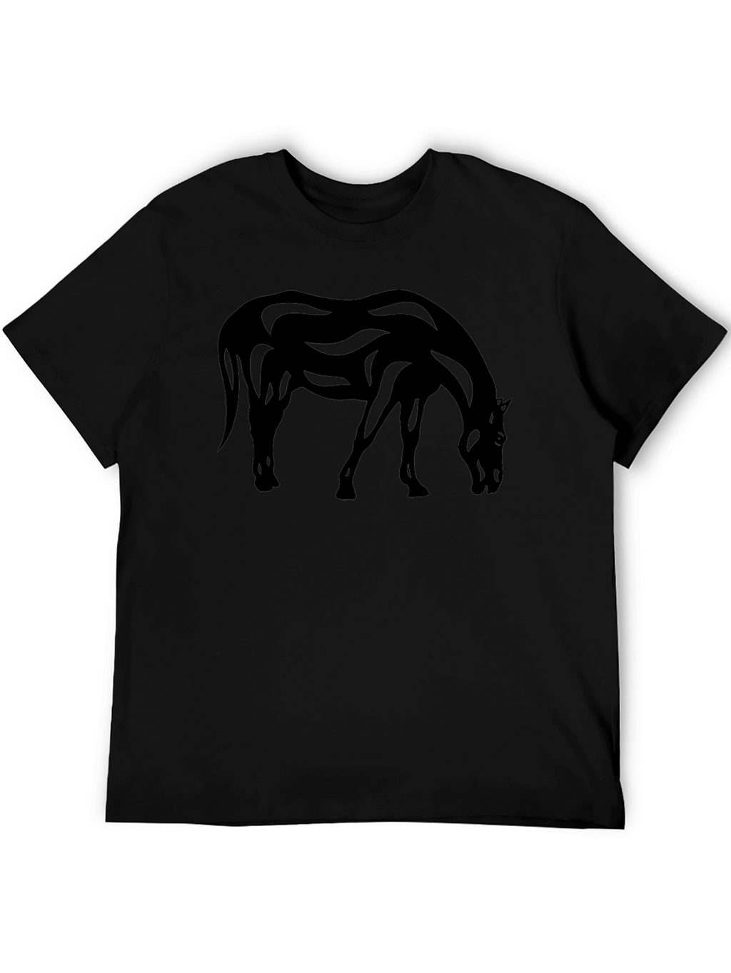 Black Horse Graphic Tee - Mens Casual T-Shirt
