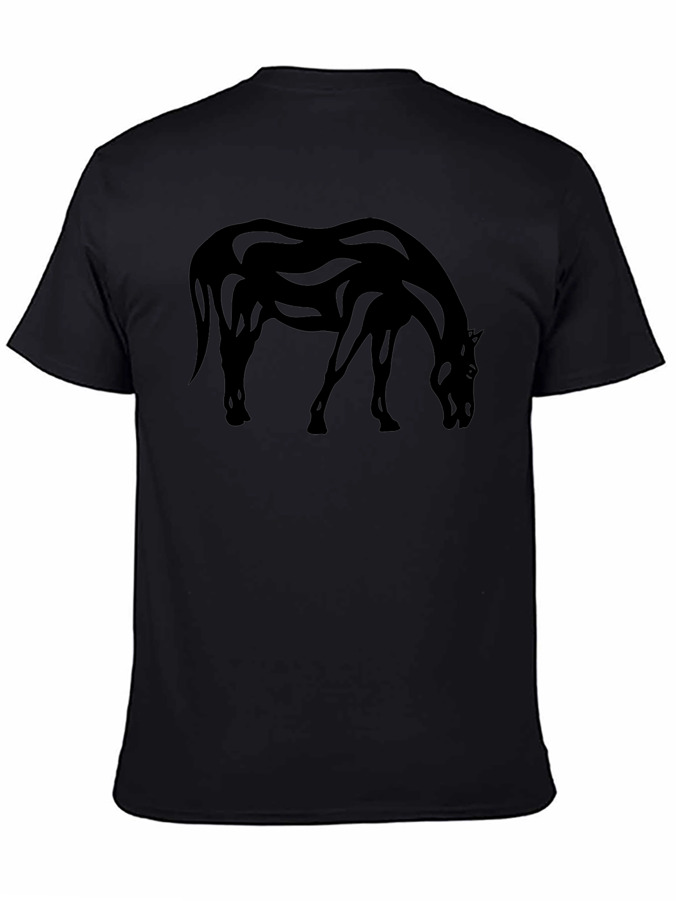 Black Horse Graphic Tee - Mens Casual T-Shirt