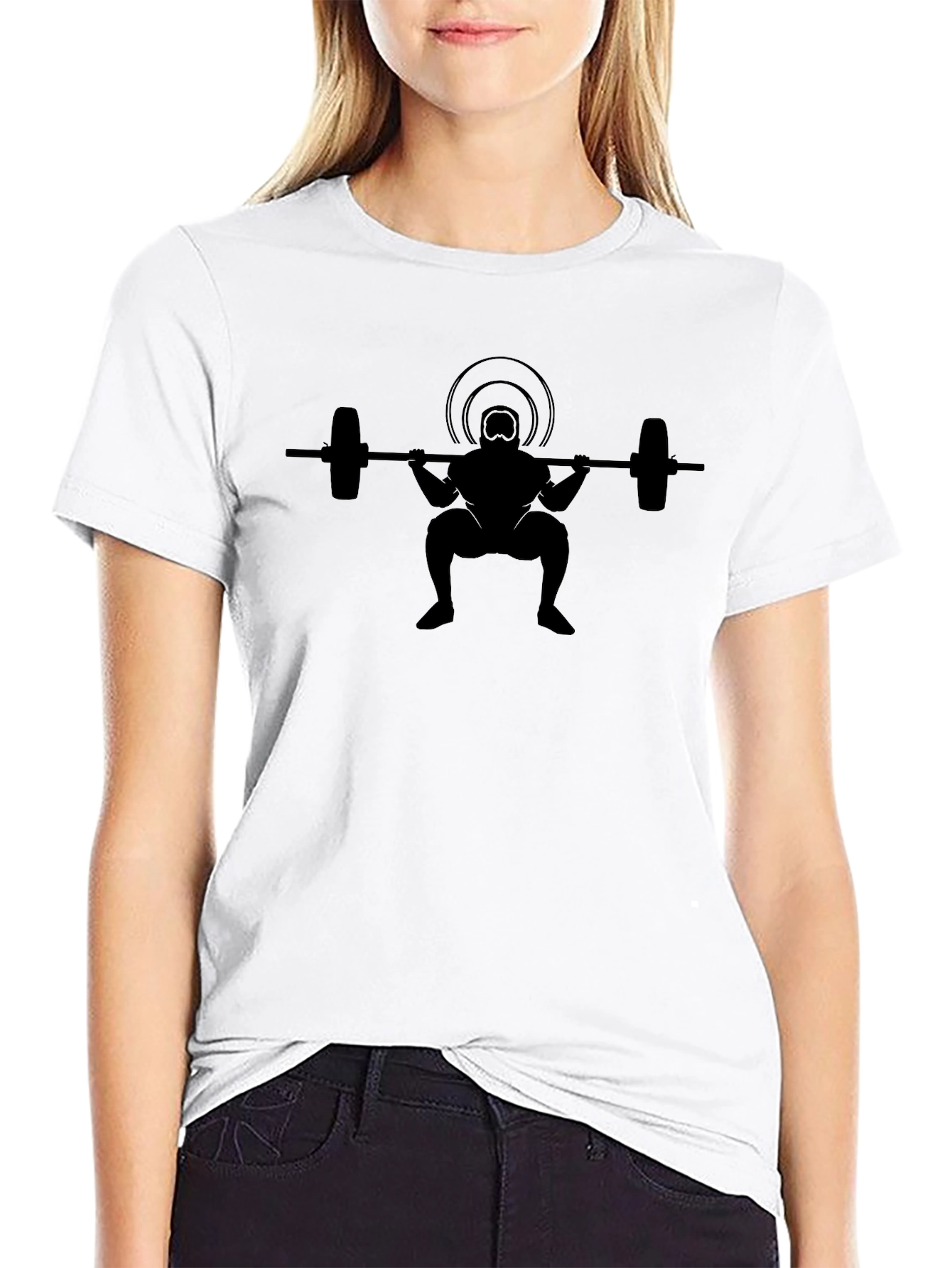 Weightlifter Silhouette Black T-Shirt