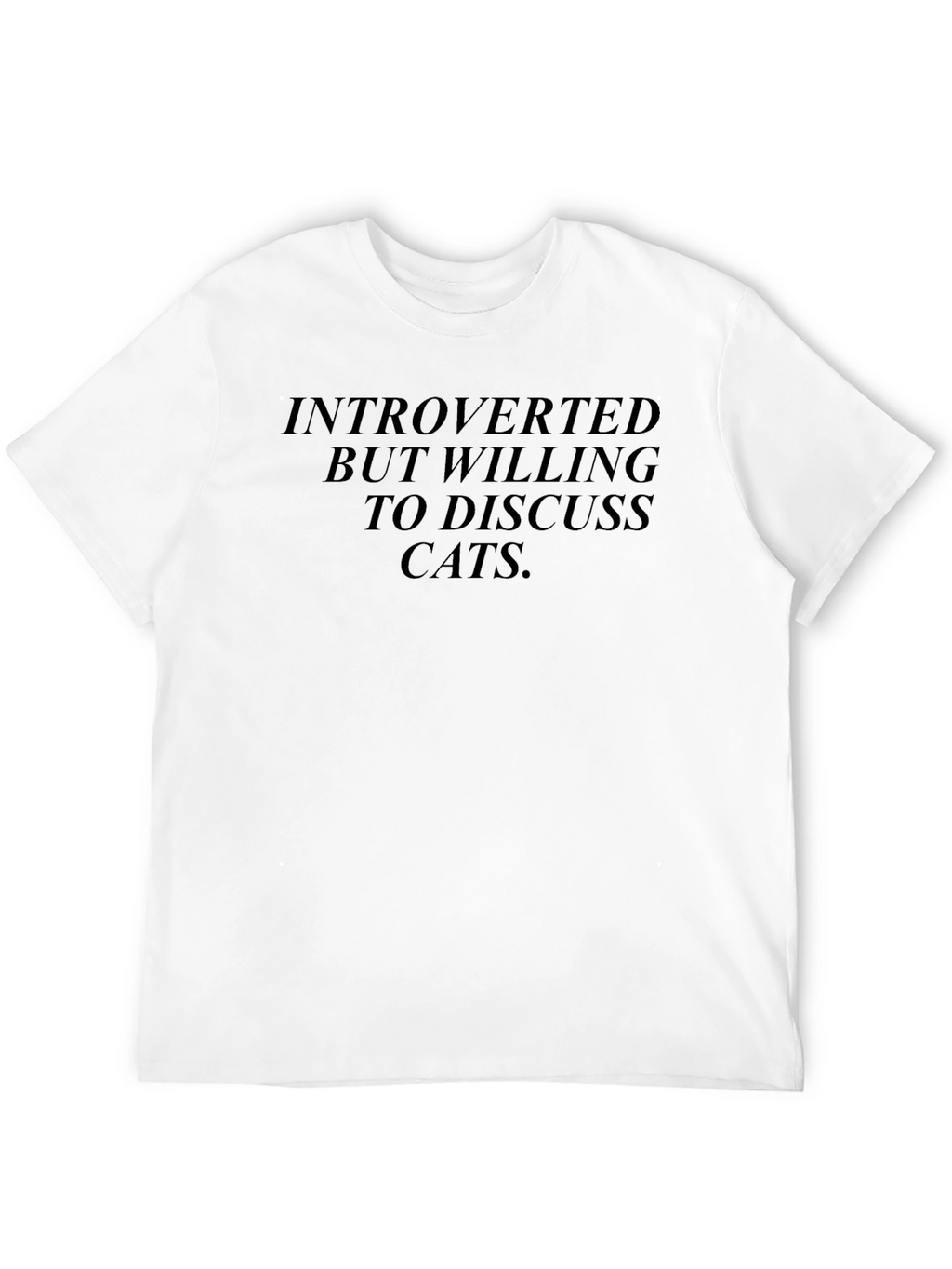 Introverted Cat Lover Black T-Shirt