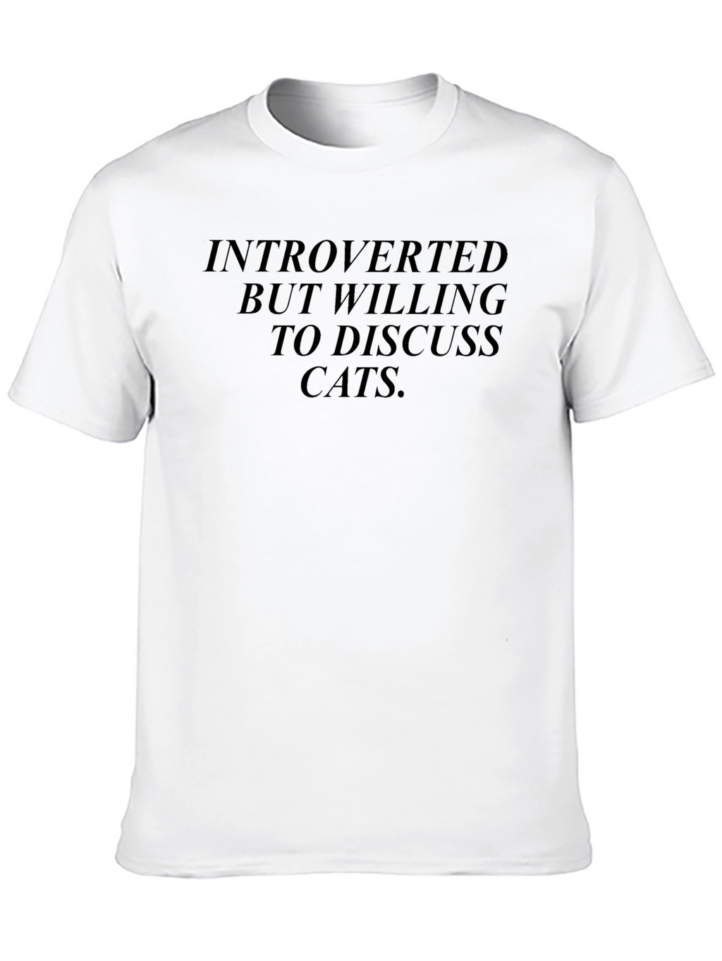 Introverted Cat Lover Black T-Shirt