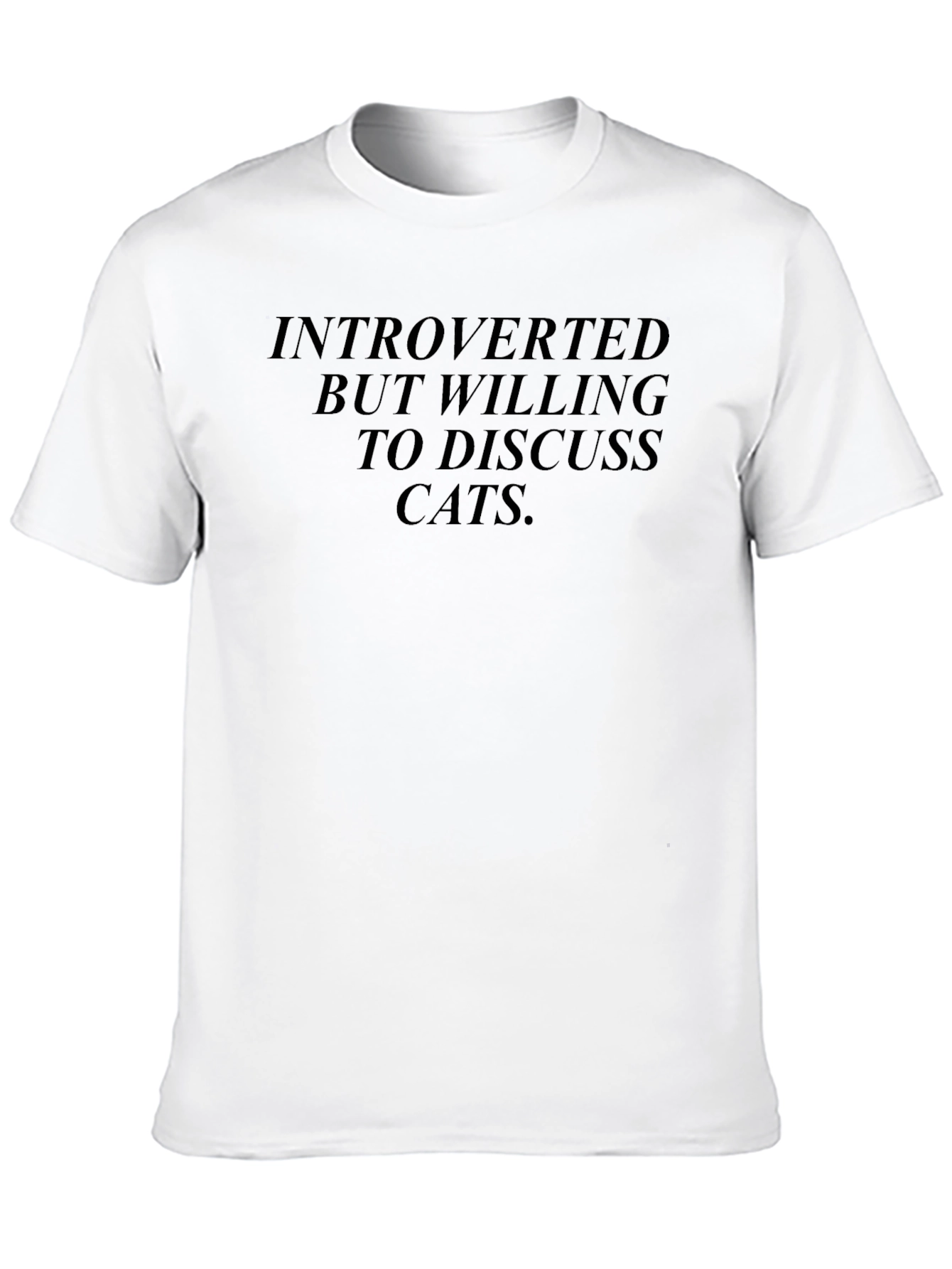 Introverted Cat Lover Black T-Shirt