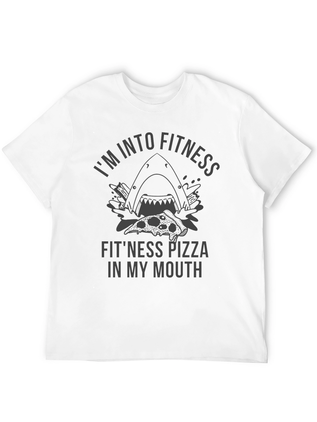 Fitness Pizza Shark Graphic Tee