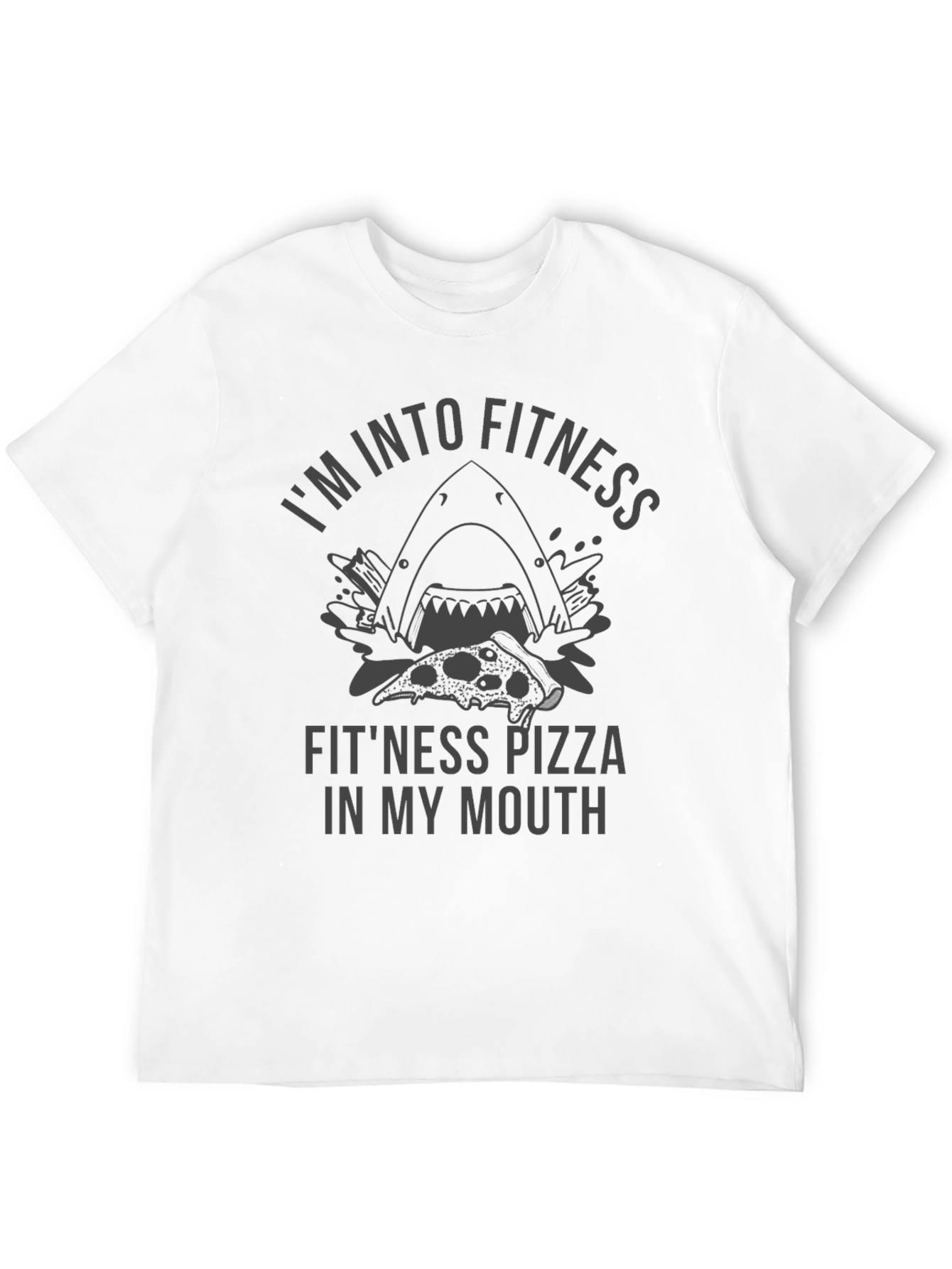 Fitness Pizza Shark Graphic Tee