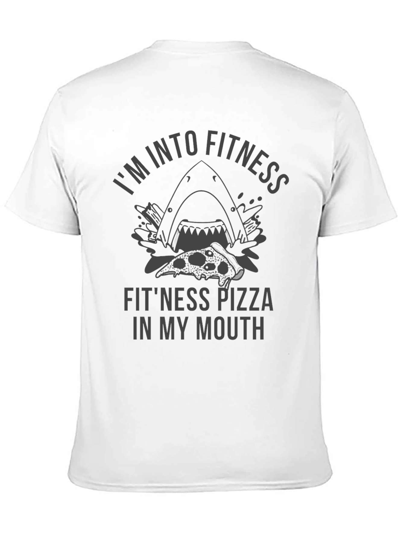 Fitness Pizza Shark Graphic Tee