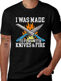 Knives & Fire Graphic Tee - Chef Cook BBQ