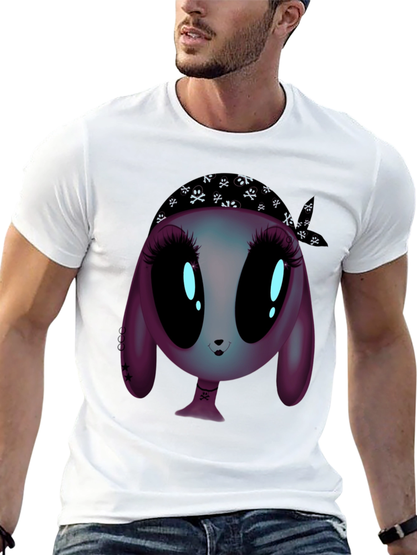 Alien Cartoon Graphic Tee - Unisex Black T-Shirt