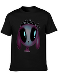 Alien Cartoon Graphic Tee - Unisex Black T-Shirt